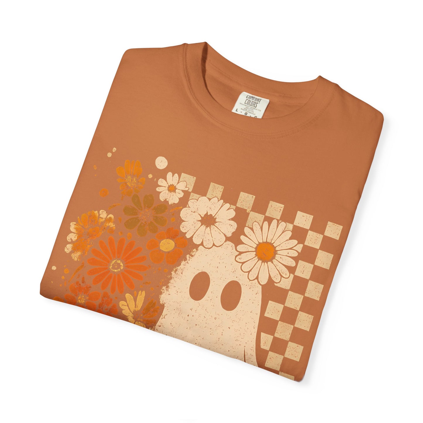 Whimsical Floral Ghost T-shirt, Casual Tee for Art Lovers, Perfect Gift for Halloween, Fall Fashion