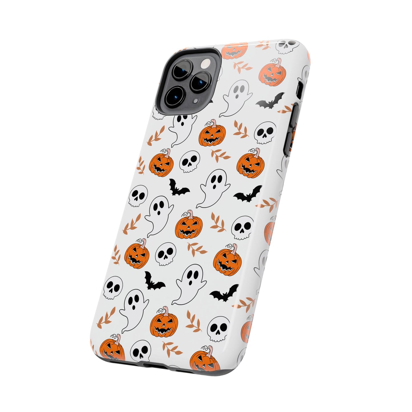 Halloween Themed Tough Phone Cases, Spooky Ghosts & Skulls, Perfect for Fall Decor, Unique Gift for Halloween Lovers, Fun Pumpkin Design