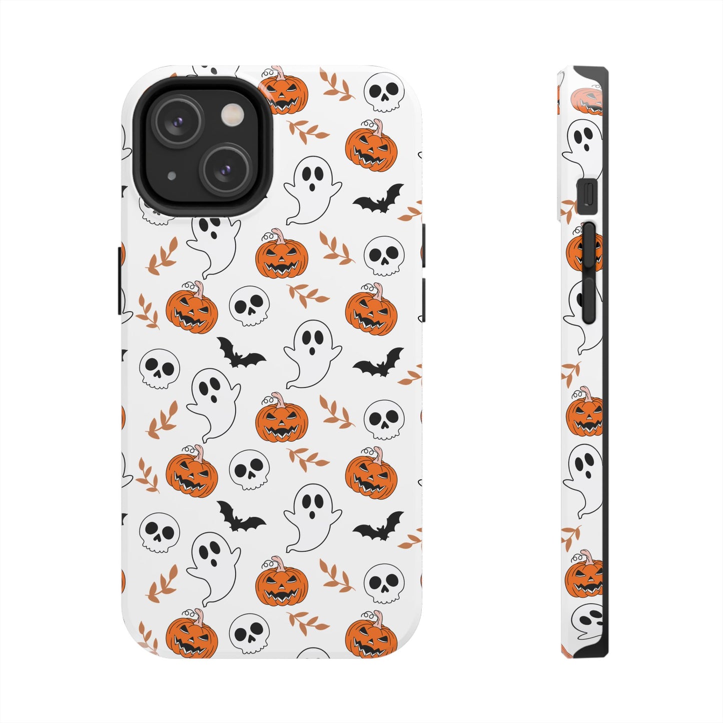 Halloween Themed Tough Phone Cases, Spooky Ghosts & Skulls, Perfect for Fall Decor, Unique Gift for Halloween Lovers, Fun Pumpkin Design