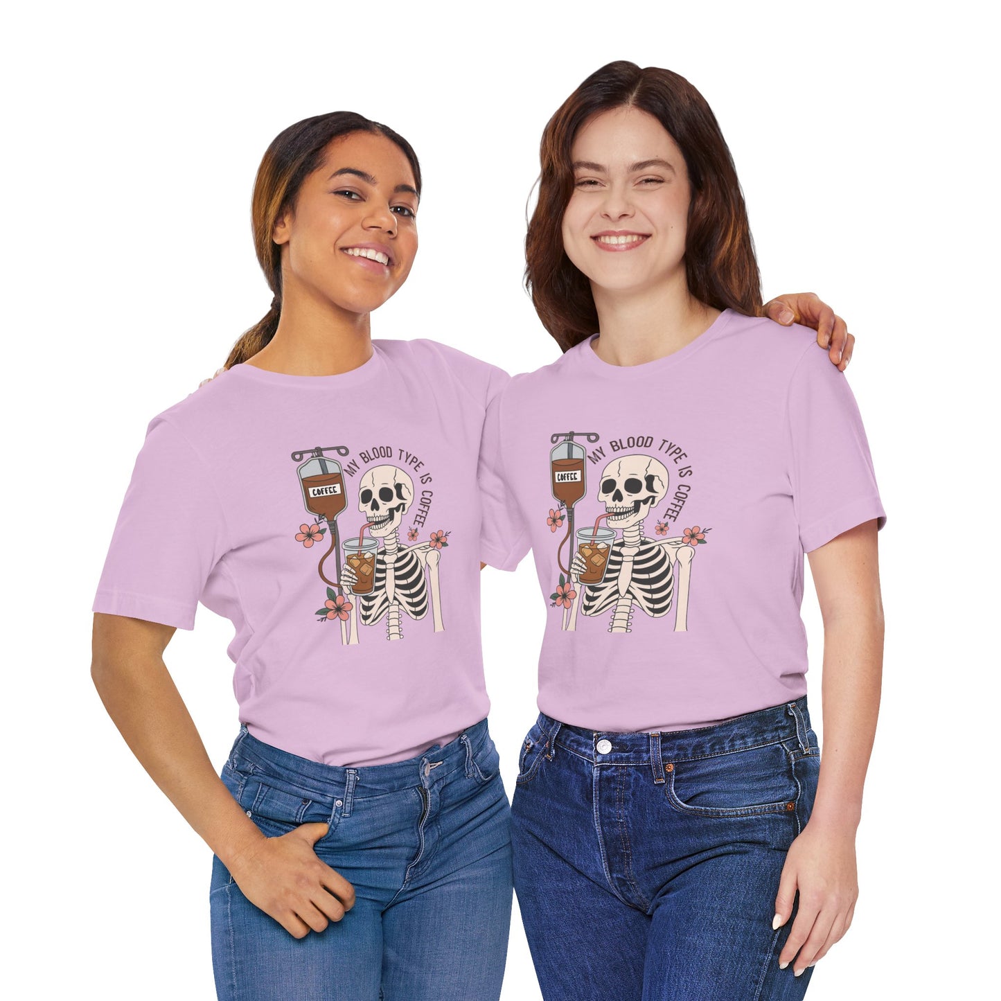Coffee Lover's Skeleton Tee - Unisex Short Sleeve Shirt, Ideal Gift for Coffee Addicts, Fun Halloween Apparel, Quirky Coffee Shirt