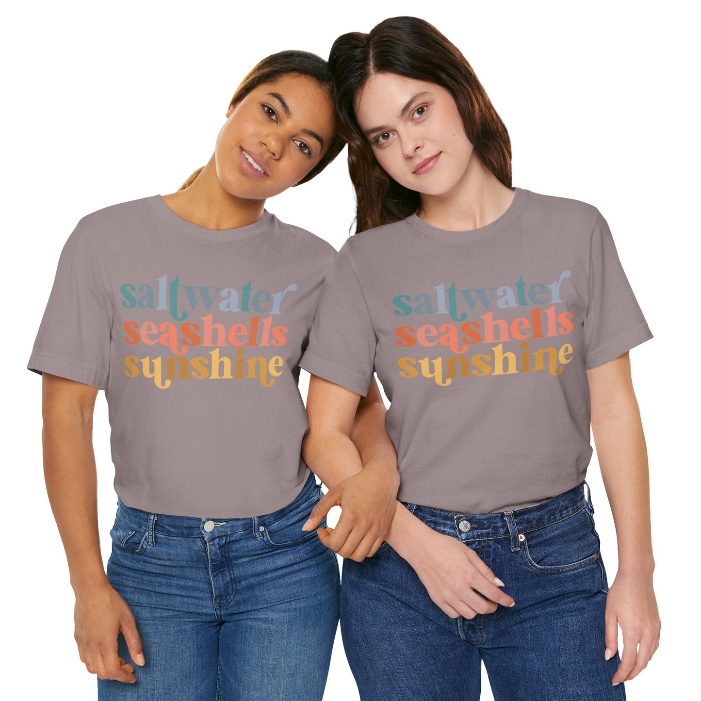 Coastal Vibes Unisex Jersey Tee - Saltwater Seashells Sunshine Design
