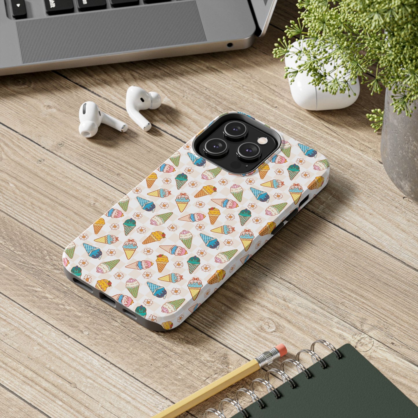 Princess Themed Colorful Ice Cream Tough Phone Cases - Fun, Giftable, Summer Vibe, Durable Protection for Your Device, Perfect for Food Lovers, Bright
