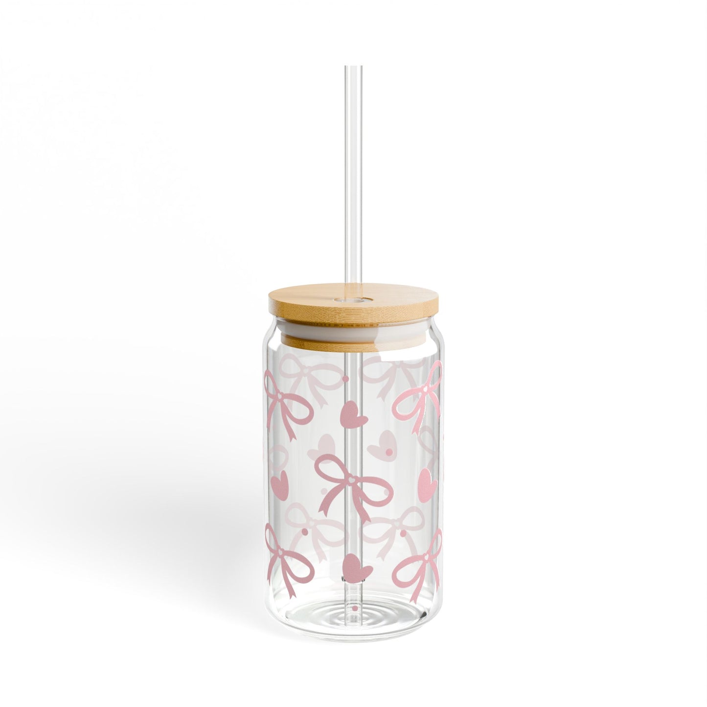 Charming Bow-Decorated Sipper Glass, 16oz – Perfect for Gifts, Parties, Weddings, Home Decor, Sweetheart Celebrations