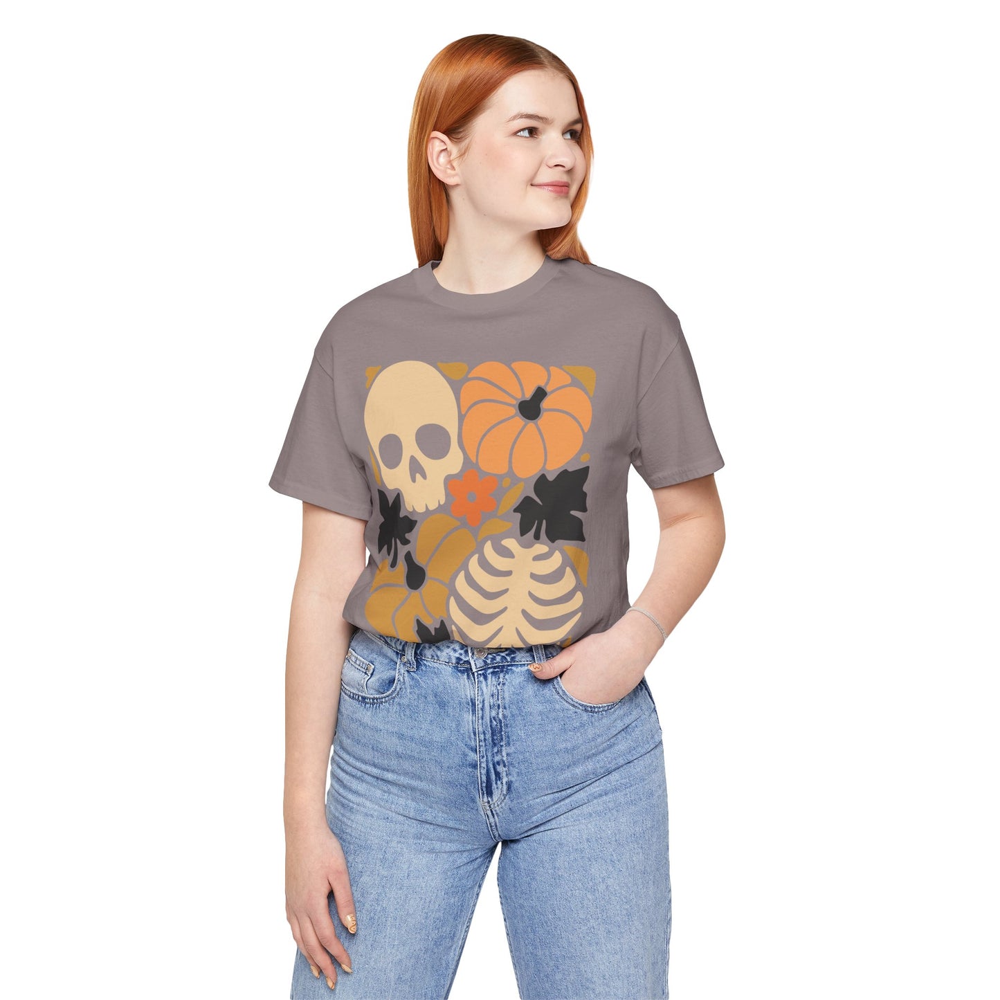 Autumn Vibes Graphic Tee | Halloween Shirt, Fall Apparel, Unisex Tee, Spooky Fashion, Pumpkin Skull Top