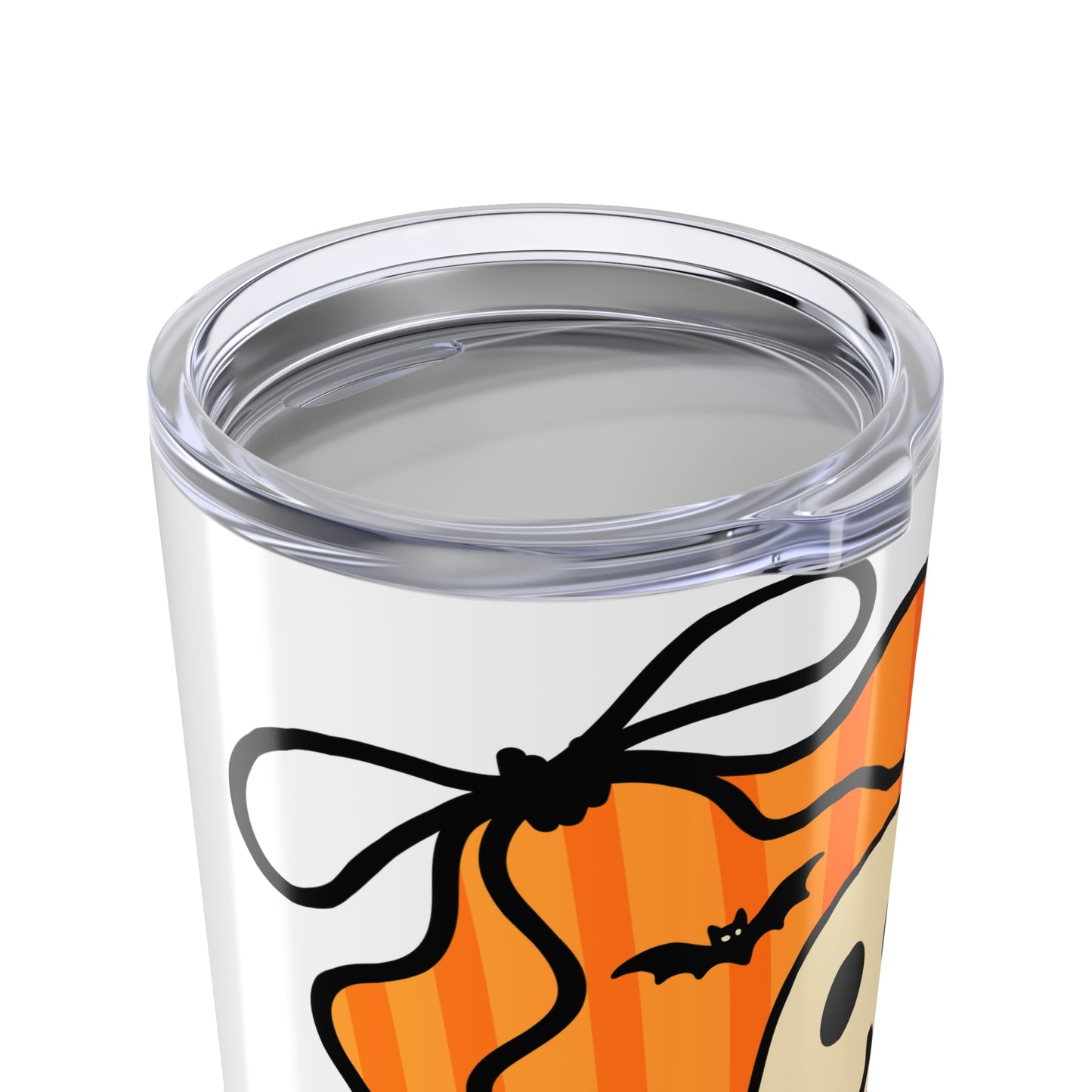 Halloween Ghost Tumbler 20oz - Spooky Drinkware, Halloween Party Gift, Fall Beverage Container, Cute Cat & Ghost Design, Travel Mug