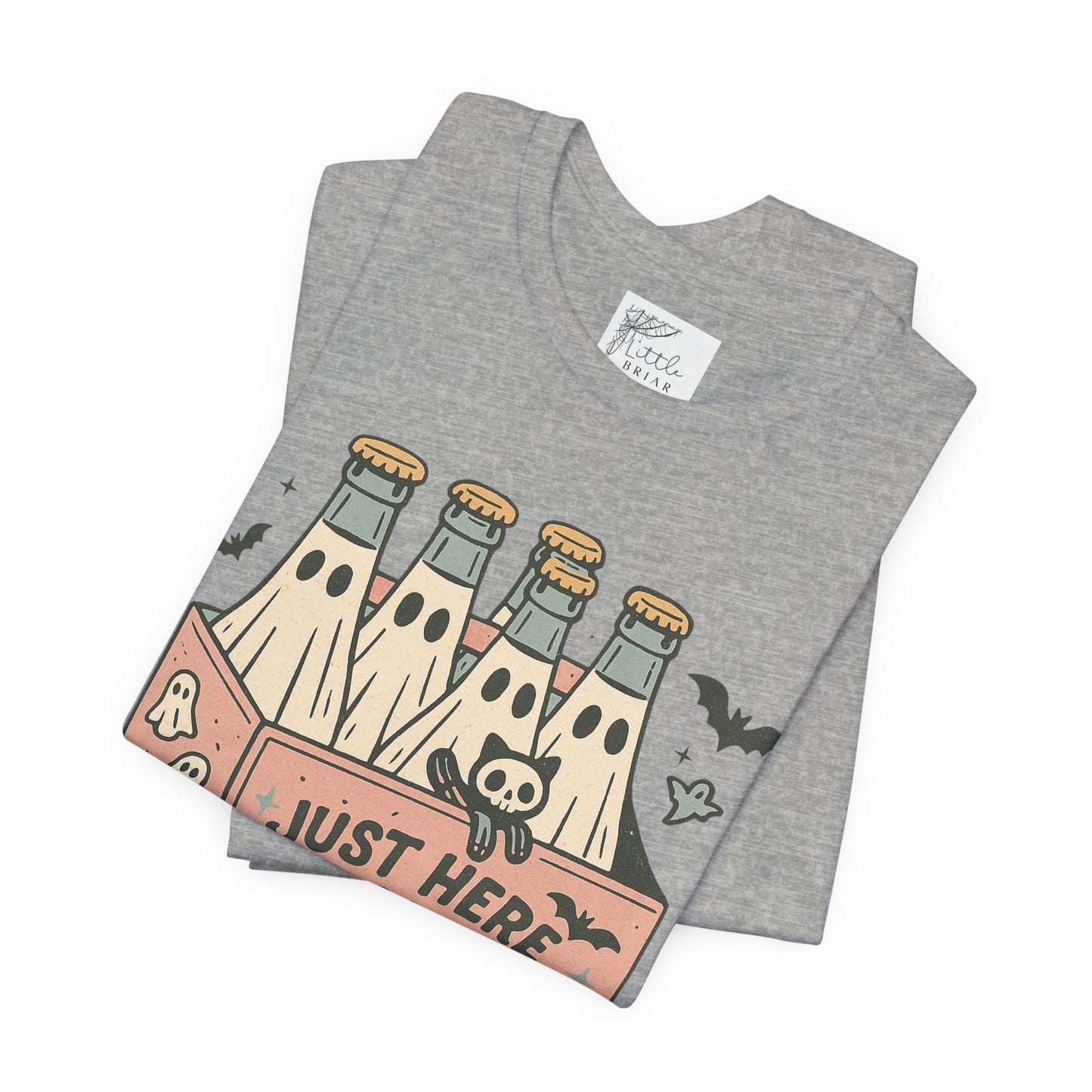 Halloween Vibes Unisex Tee - Just Here for the Boos, Fun Halloween Shirt, Party Wear, Gag Gift, Ghostly Spirit Classy Wear