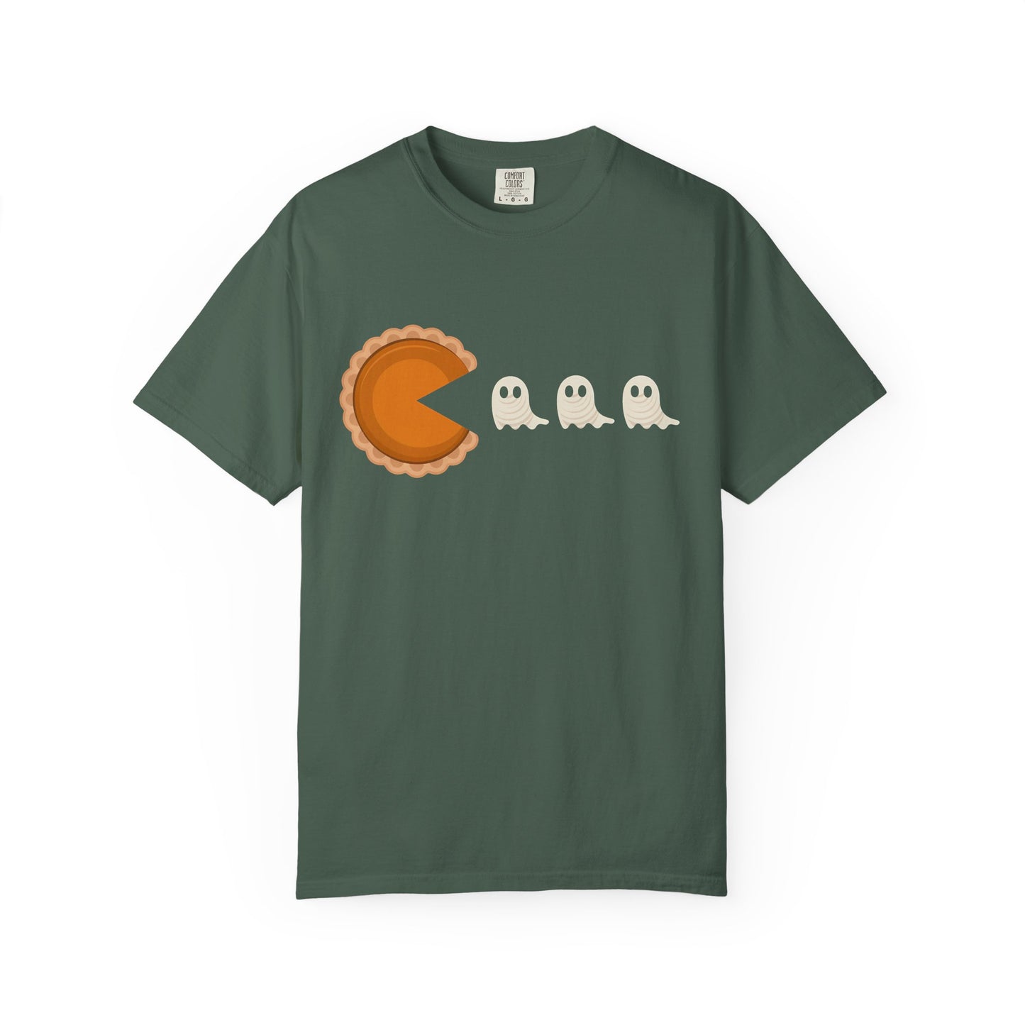 Pac-Man Pumpkin Pie Ghosts Unisex T-Shirt, Halloween Tee, Gamer Shirt, Fun Graphic Top, Gift for Gamers, Casual Wear