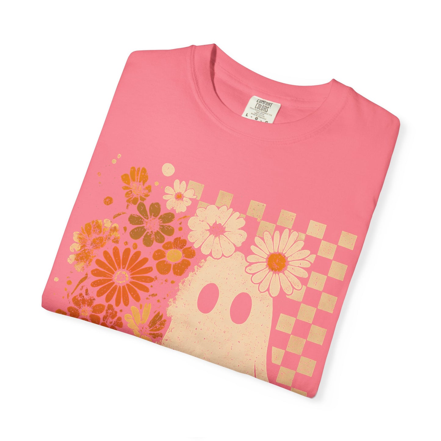 Whimsical Floral Ghost T-shirt, Casual Tee for Art Lovers, Perfect Gift for Halloween, Fall Fashion