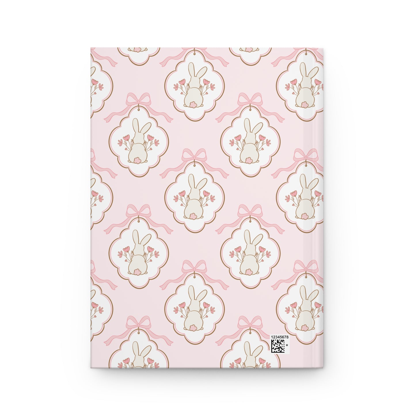 Floral Bunny Hardcover Journal - Cute Pink Design for Kids & Easter