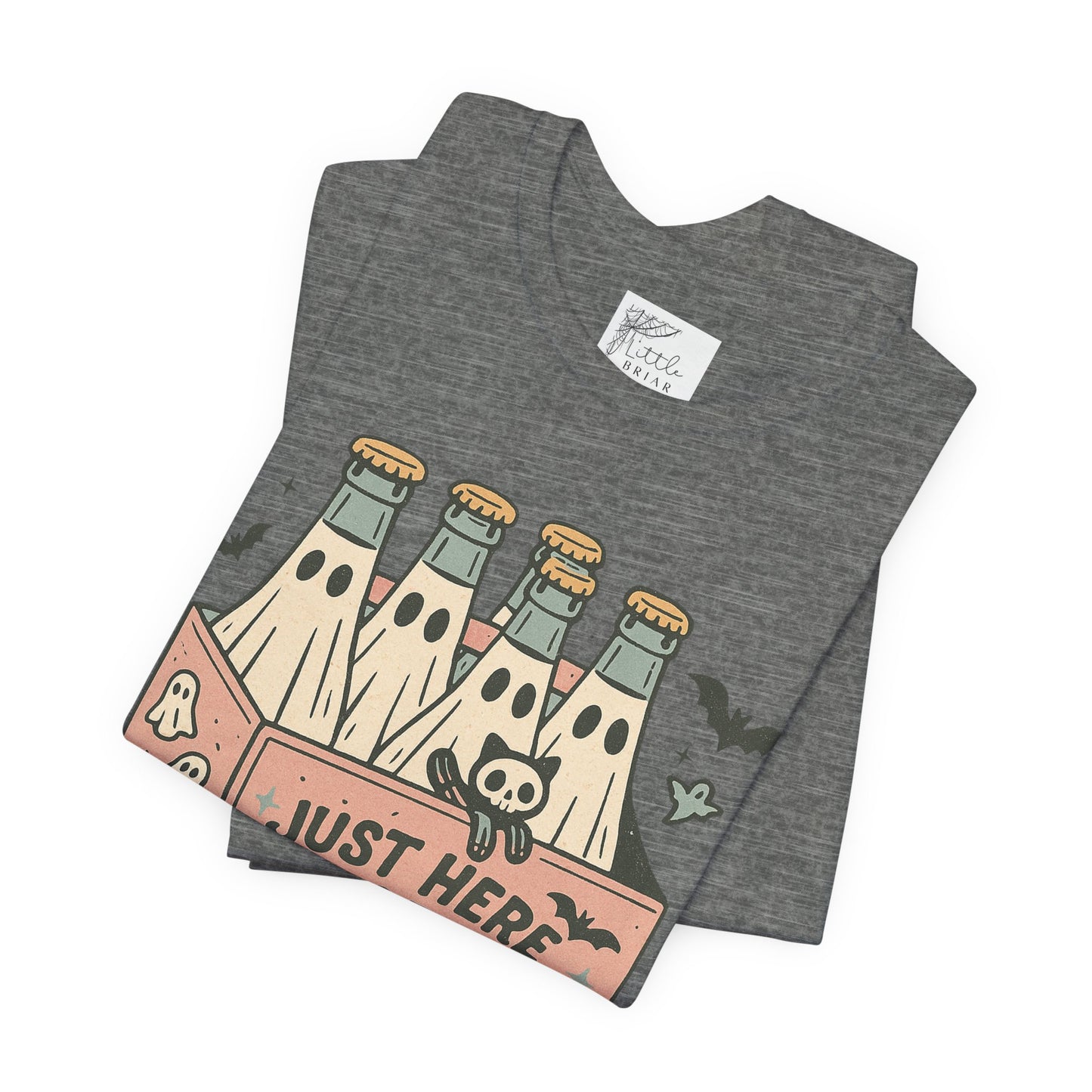 Halloween Vibes Unisex Tee - Just Here for the Boos, Fun Halloween Shirt, Party Wear, Gag Gift, Ghostly Spirit Classy Wear