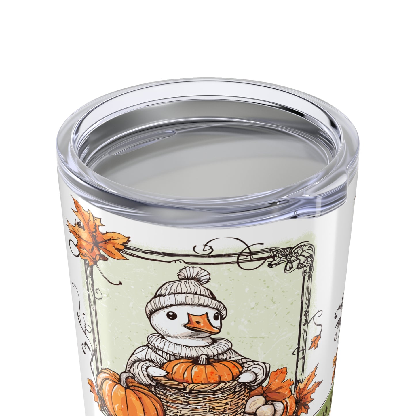 Autumn-Themed 20oz Tumbler with Pumpkin and Goose Design, Fall Drinkware, Thanksgiving Gift, Seasonal Mug, Cozy Decor, Hoppy Fall Tumbler