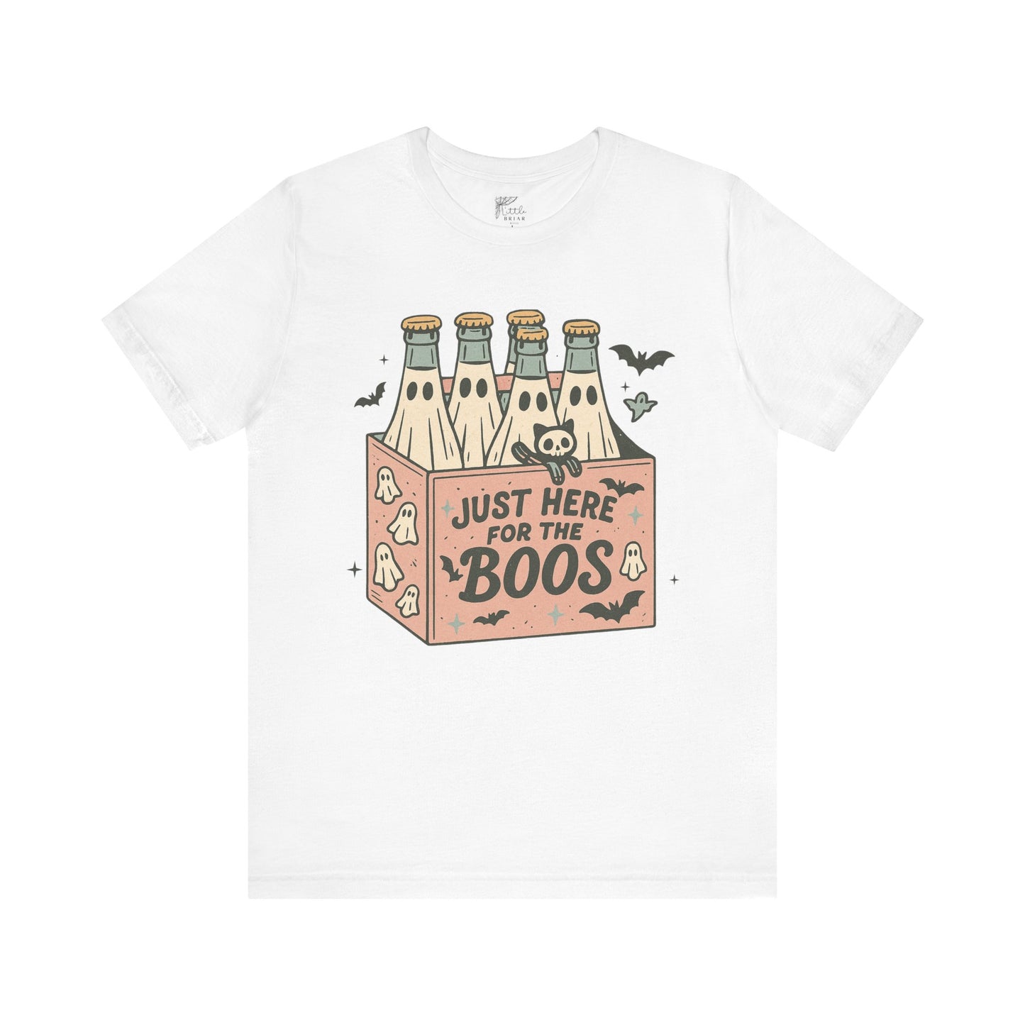 Halloween Vibes Unisex Tee - Just Here for the Boos, Fun Halloween Shirt, Party Wear, Gag Gift, Ghostly Spirit Classy Wear