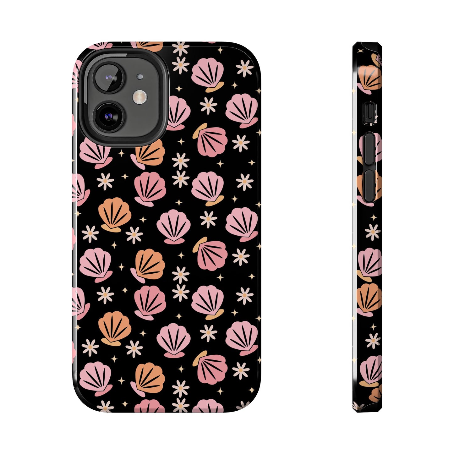 Floral Tough Phone Cases for Trendy Protection, Shell Pattern Phone Cover, Vibrant Floral Case, Girly Gift, Cute Tech Accessories