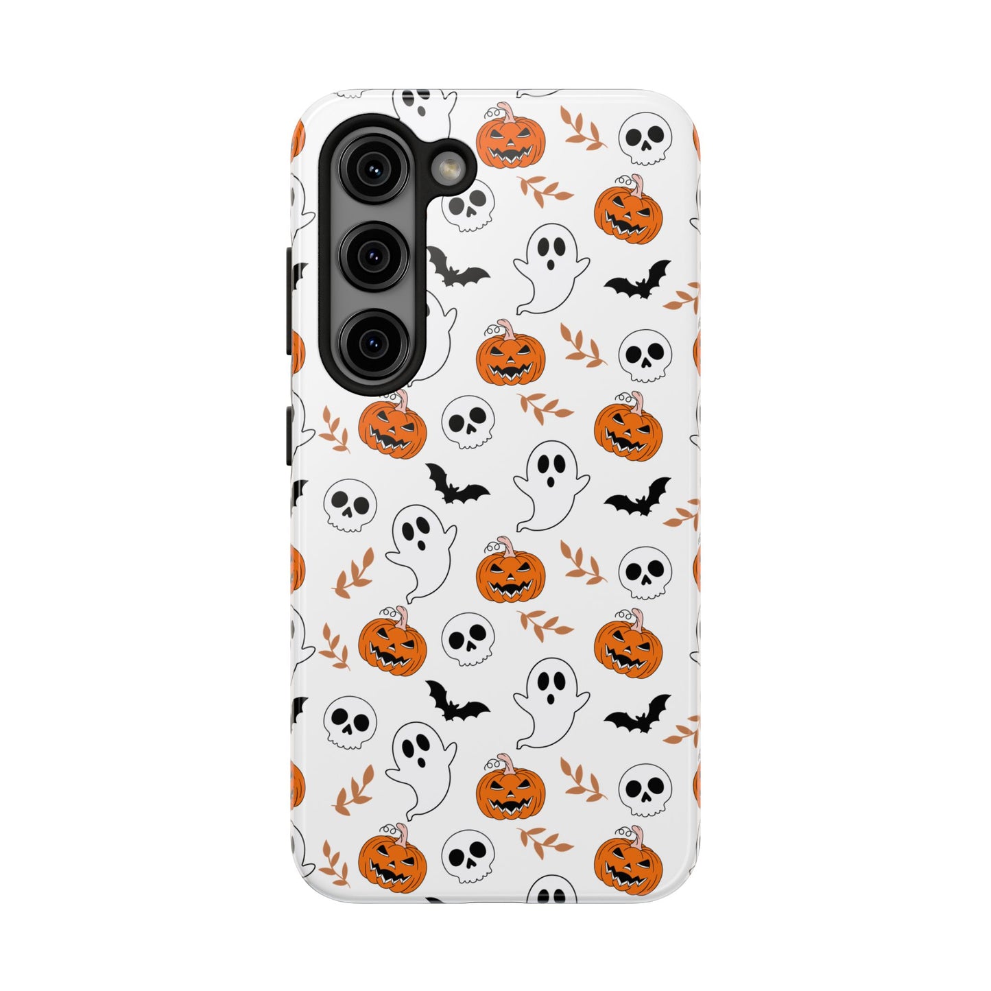 Halloween Themed Tough Phone Cases, Spooky Ghosts & Skulls, Perfect for Fall Decor, Unique Gift for Halloween Lovers, Fun Pumpkin Design