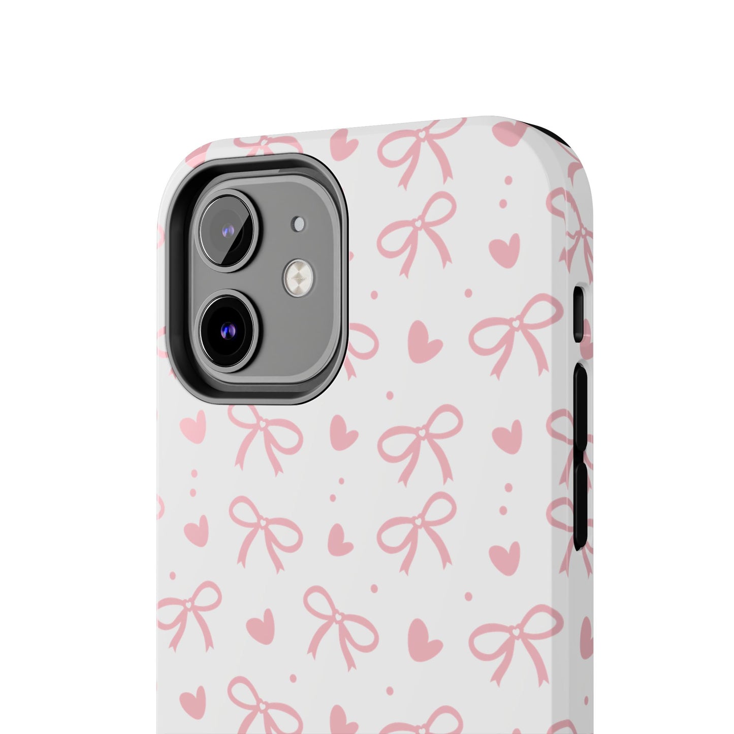Love & Bows Tough Phone Cases for Girls, Cute Phone Cover, Valentine's Day Gift, Girly Accessories, Heart Pattern