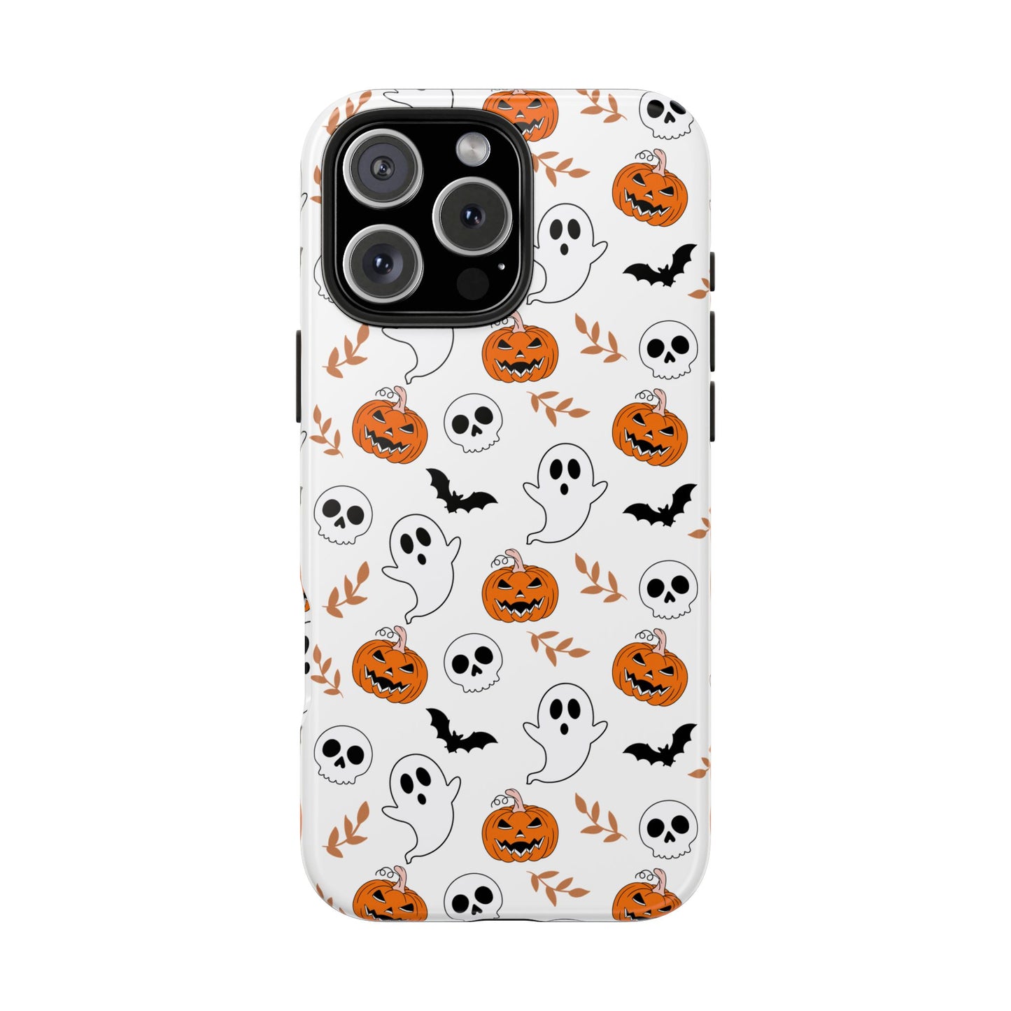 Halloween Themed Tough Phone Cases, Spooky Ghosts & Skulls, Perfect for Fall Decor, Unique Gift for Halloween Lovers, Fun Pumpkin Design