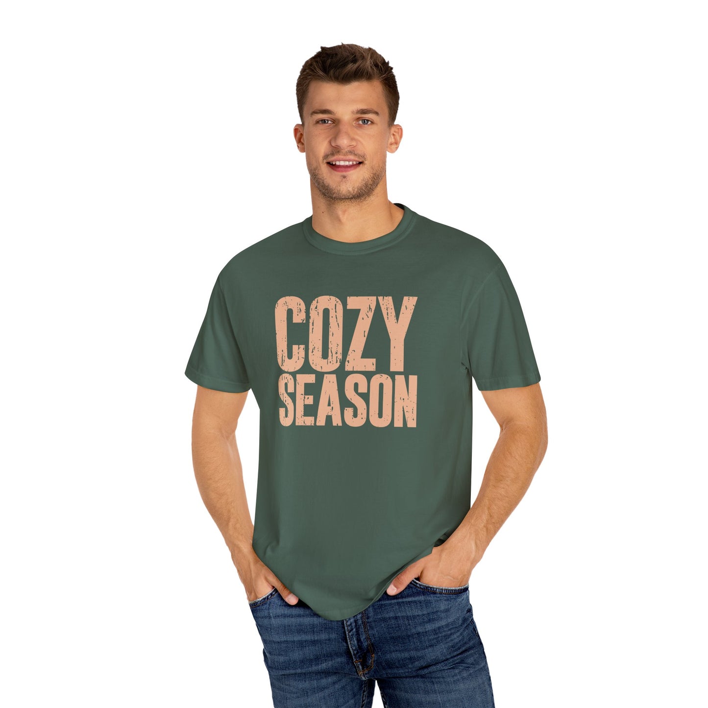 Cozy Season T-shirt for Autumn Vibes | Unisex Garment-Dyed Tee, Fall Apparel, Seasonal Fashion, Casual Wear, Gift Idea