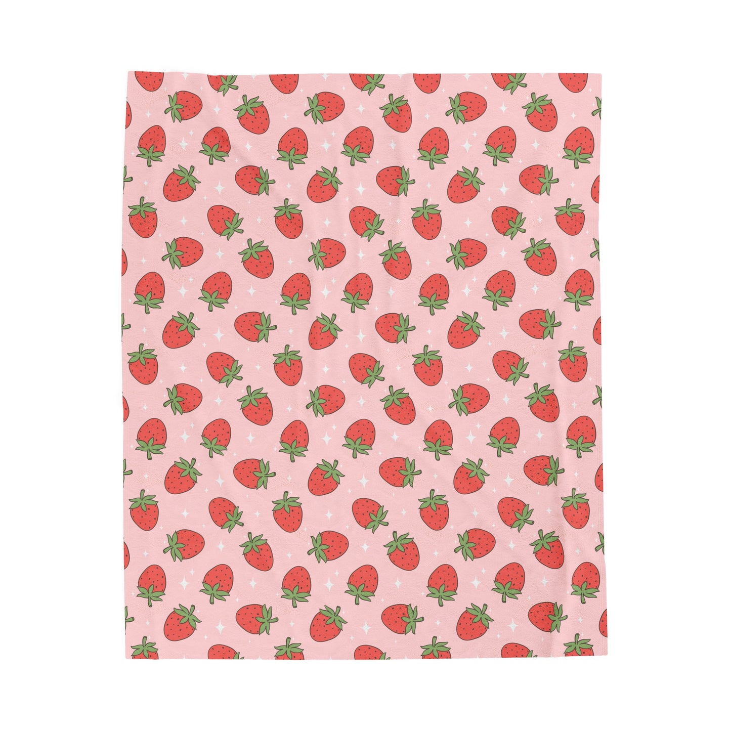 Velveteen Plush Blanket - Strawberry Fields Print