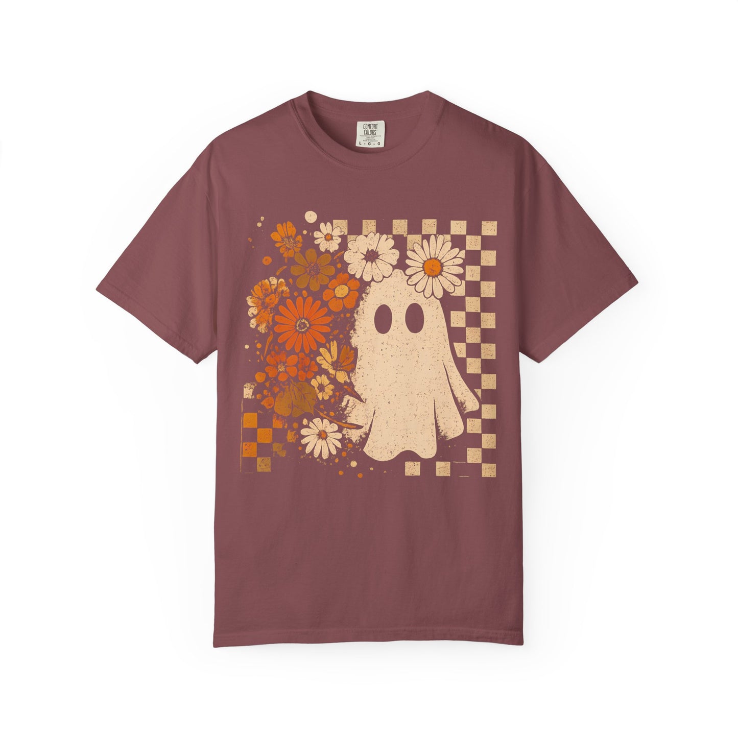 Whimsical Floral Ghost T-shirt, Casual Tee for Art Lovers, Perfect Gift for Halloween, Fall Fashion