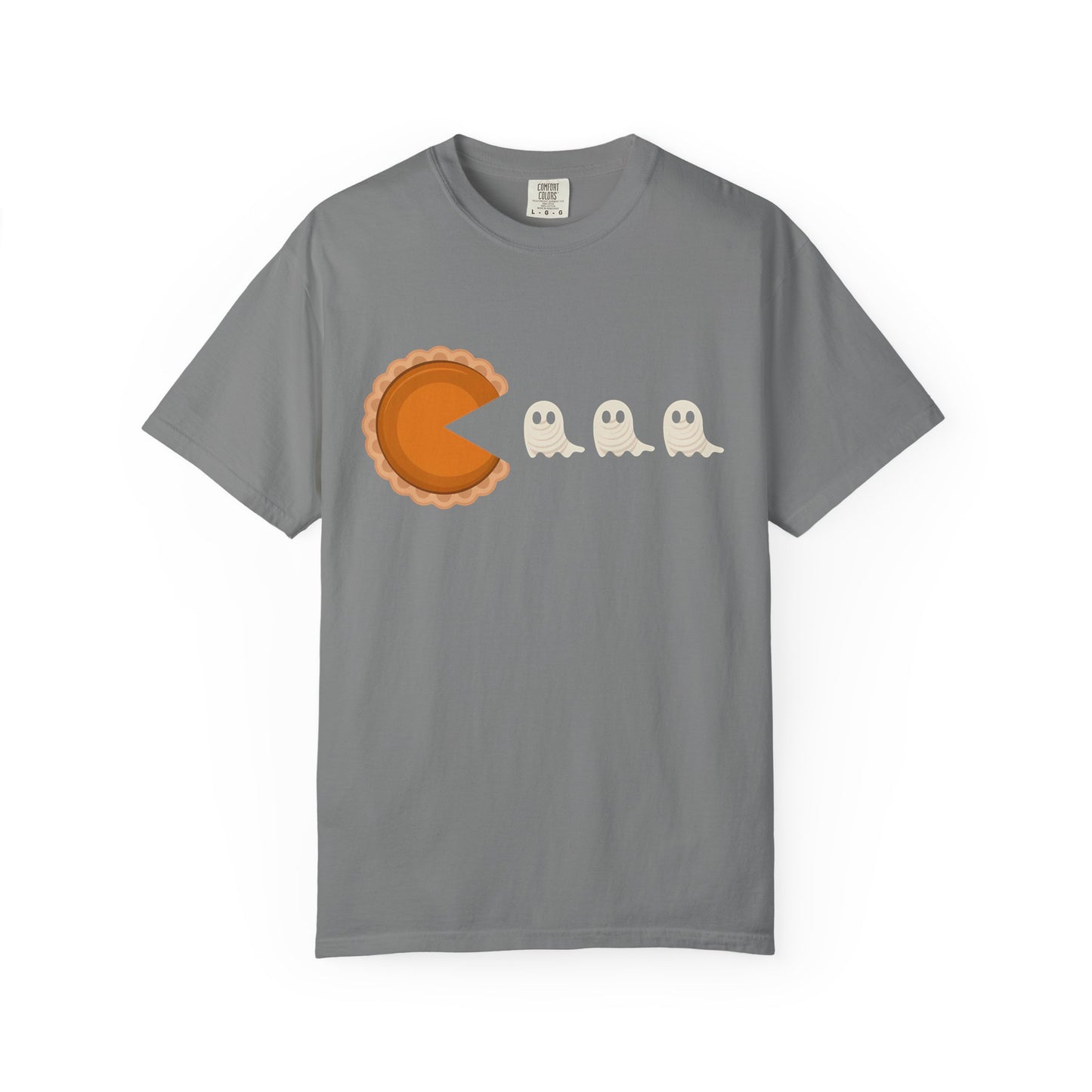 Pac-Man Pumpkin Pie Ghosts Unisex T-Shirt, Halloween Tee, Gamer Shirt, Fun Graphic Top, Gift for Gamers, Casual Wear