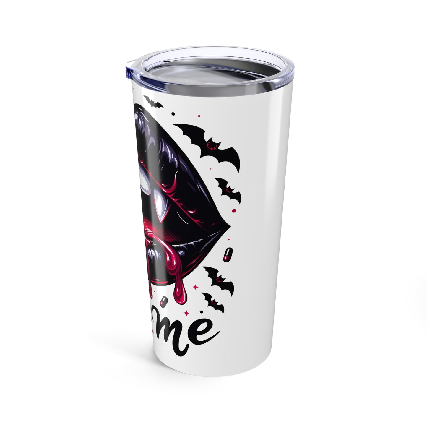 Vampire Kiss 20oz Tumbler, Halloween Travel Mug, Boozy Coffee Cup, Spooky Drinkware, Gift for Vampire Lovers, Bite Me Design