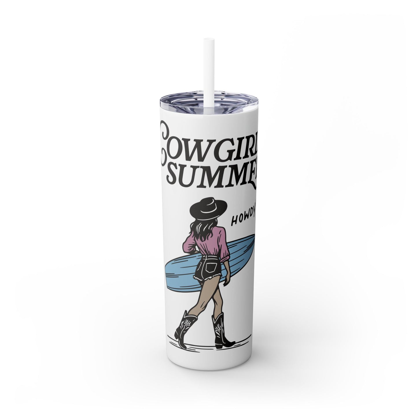 Cowgirl Summer Skinny Tumbler with Straw, 20oz