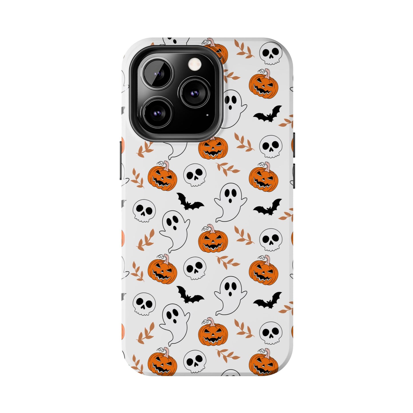 Halloween Themed Tough Phone Cases, Spooky Ghosts & Skulls, Perfect for Fall Decor, Unique Gift for Halloween Lovers, Fun Pumpkin Design