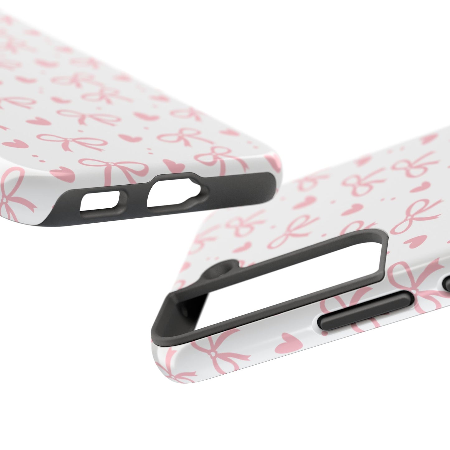 Love & Bows Tough Phone Cases for Girls, Cute Phone Cover, Valentine's Day Gift, Girly Accessories, Heart Pattern