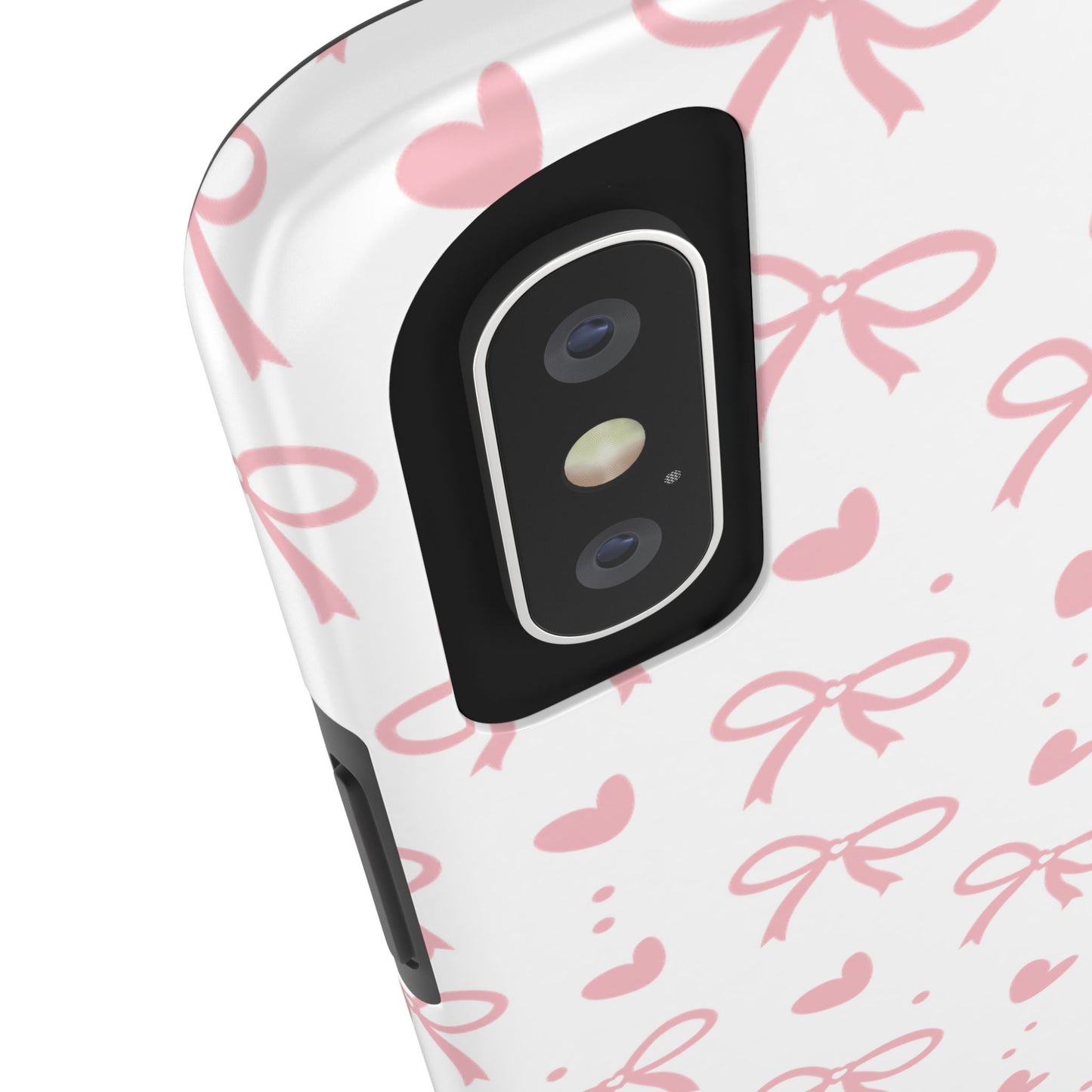 Love & Bows Tough Phone Cases for Girls, Cute Phone Cover, Valentine's Day Gift, Girly Accessories, Heart Pattern