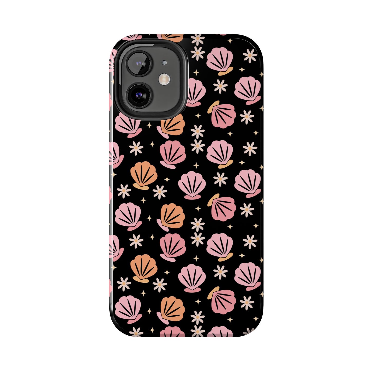 Floral Tough Phone Cases for Trendy Protection, Shell Pattern Phone Cover, Vibrant Floral Case, Girly Gift, Cute Tech Accessories