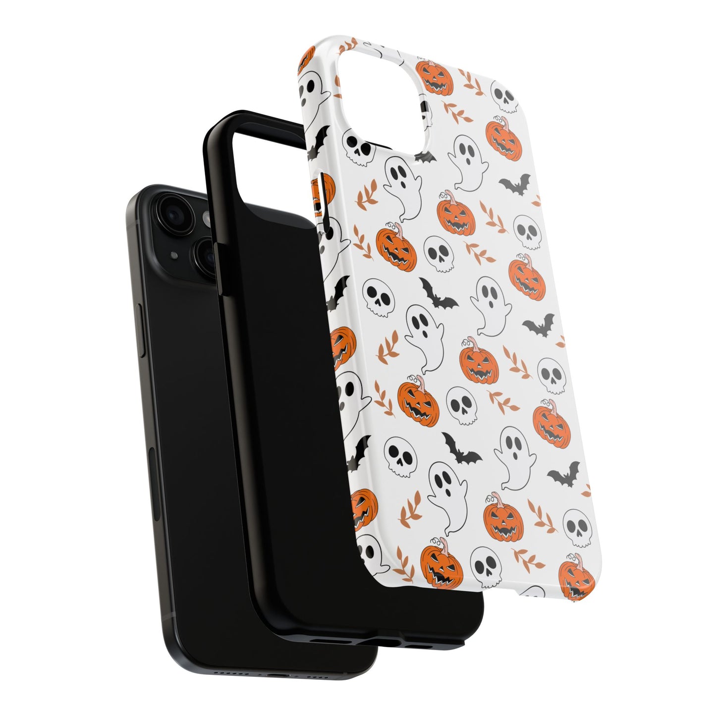 Halloween Themed Tough Phone Cases, Spooky Ghosts & Skulls, Perfect for Fall Decor, Unique Gift for Halloween Lovers, Fun Pumpkin Design