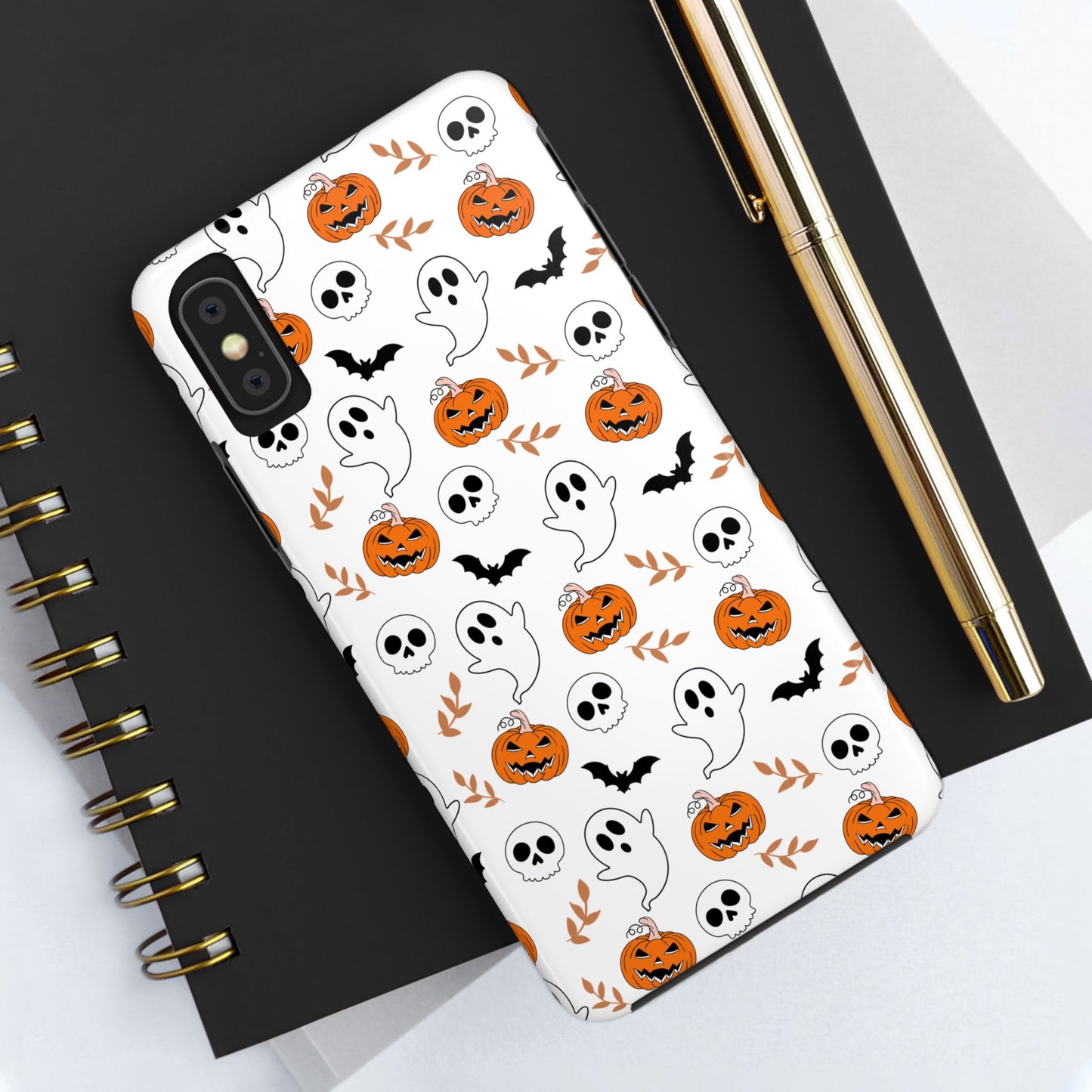 Halloween Themed Tough Phone Cases, Spooky Ghosts & Skulls, Perfect for Fall Decor, Unique Gift for Halloween Lovers, Fun Pumpkin Design