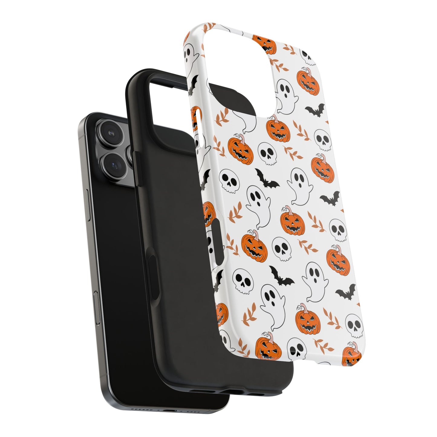 Halloween Themed Tough Phone Cases, Spooky Ghosts & Skulls, Perfect for Fall Decor, Unique Gift for Halloween Lovers, Fun Pumpkin Design
