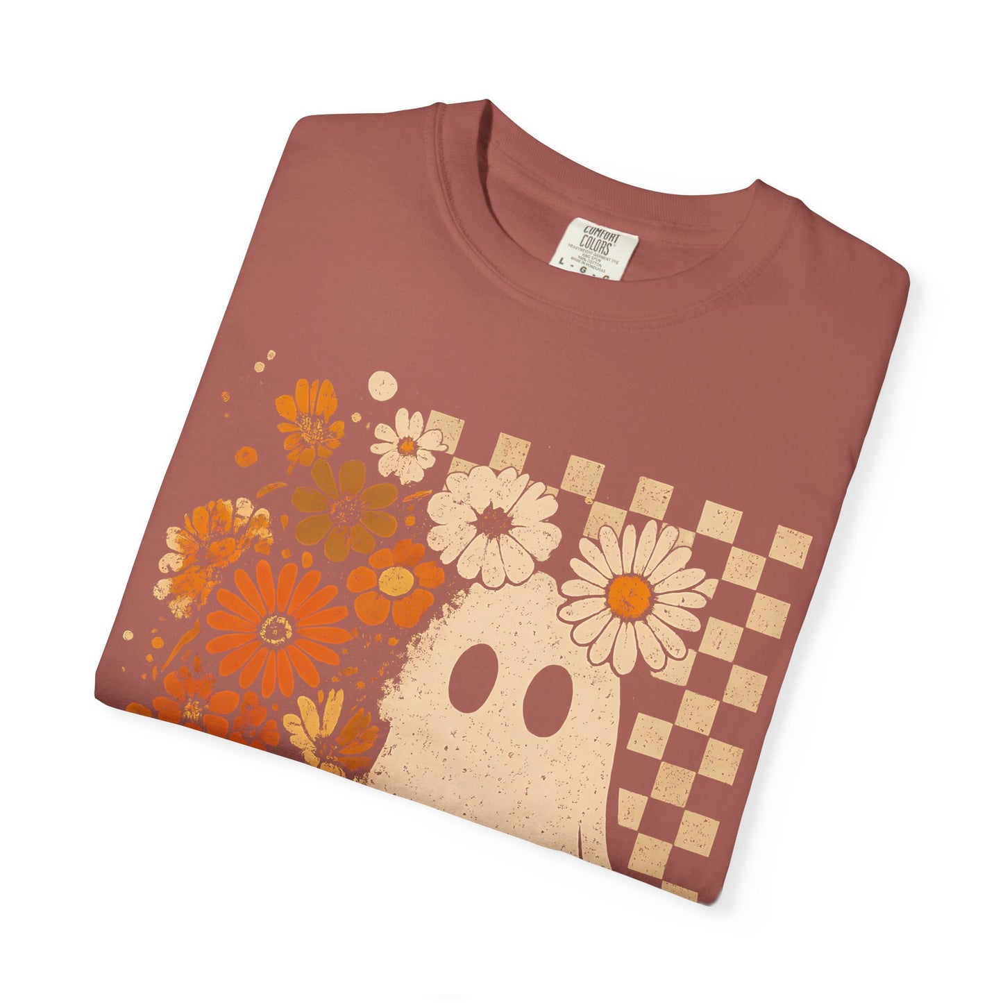 Whimsical Floral Ghost T-shirt, Casual Tee for Art Lovers, Perfect Gift for Halloween, Fall Fashion