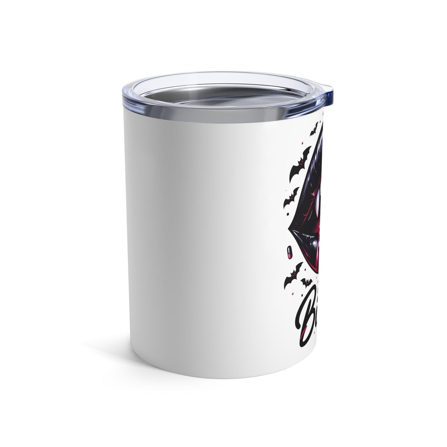 Vampire Kiss Stainless Steel Tumbler, Bite Me Drinkware, Halloween Gift, Gothic Decor, Spooky Party Supplies, Blood Drip Mug