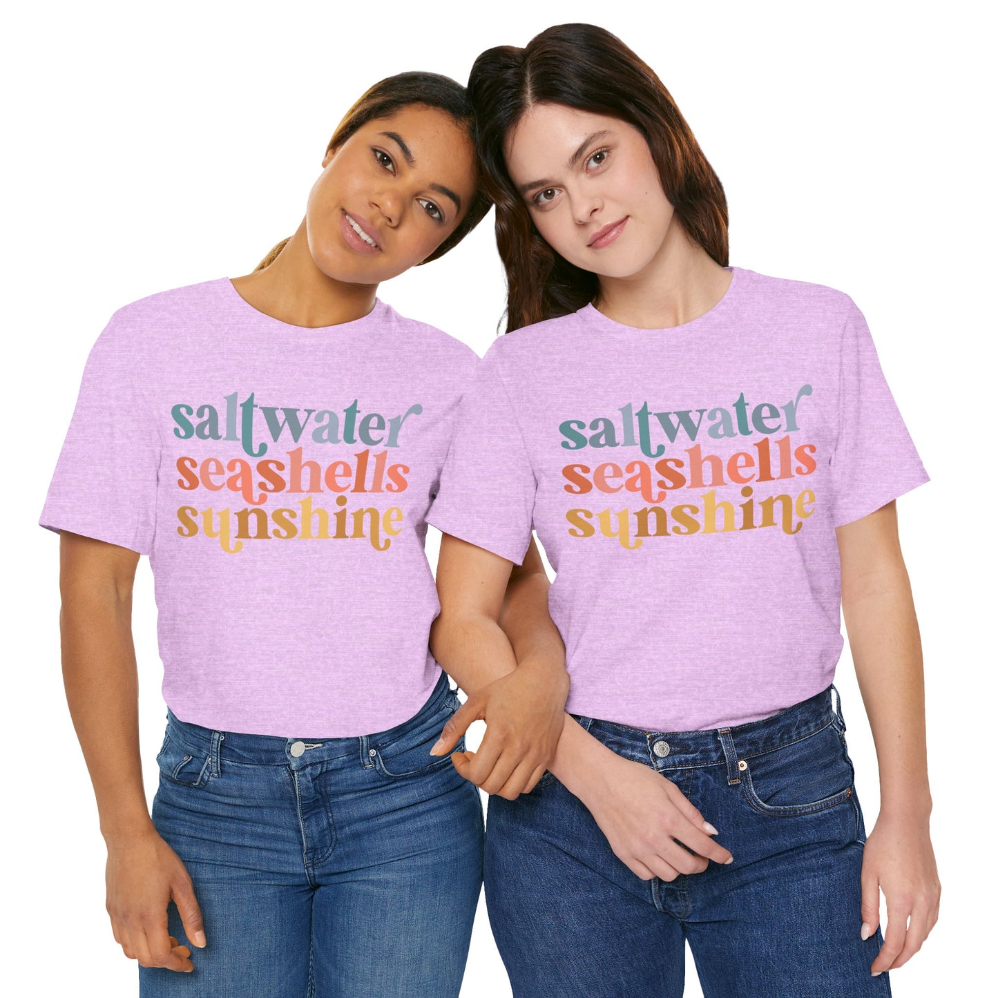 Coastal Vibes Unisex Jersey Tee - Saltwater Seashells Sunshine Design