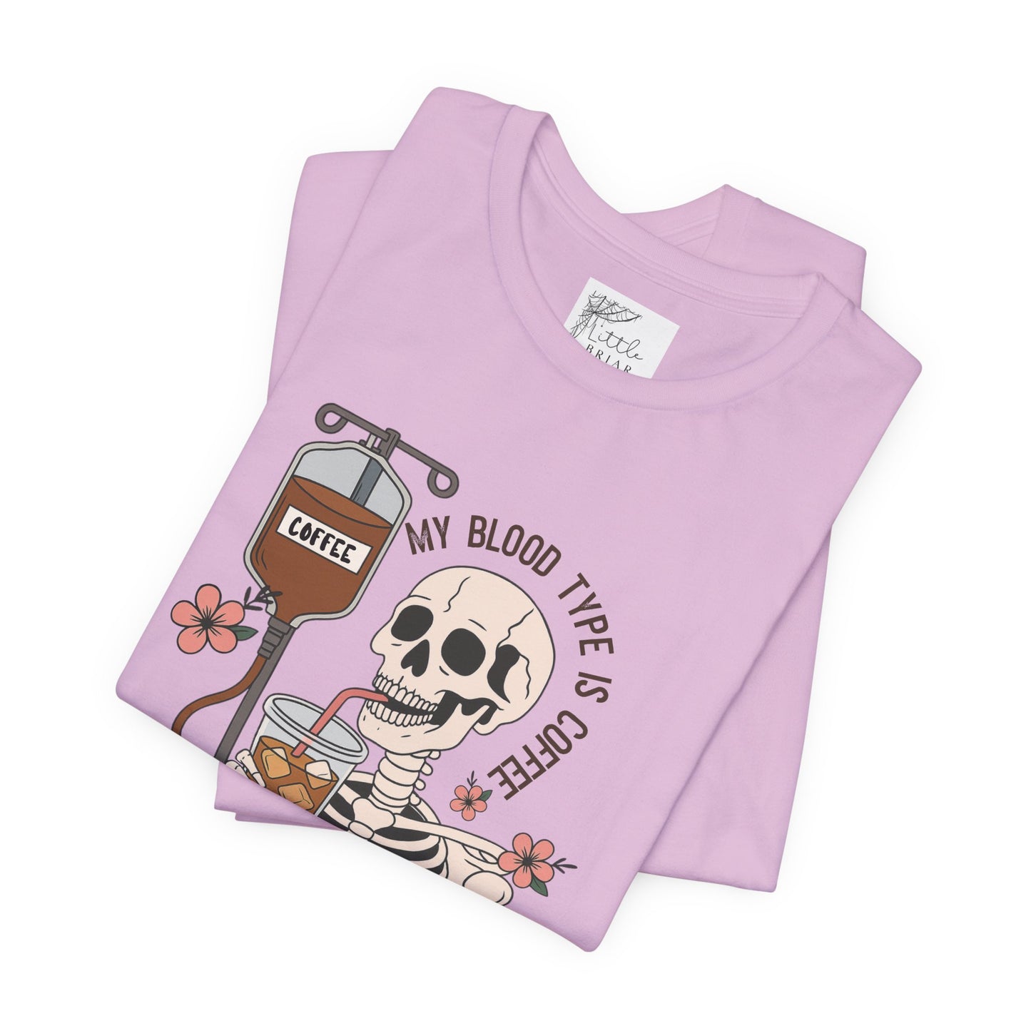 Coffee Lover's Skeleton Tee - Unisex Short Sleeve Shirt, Ideal Gift for Coffee Addicts, Fun Halloween Apparel, Quirky Coffee Shirt