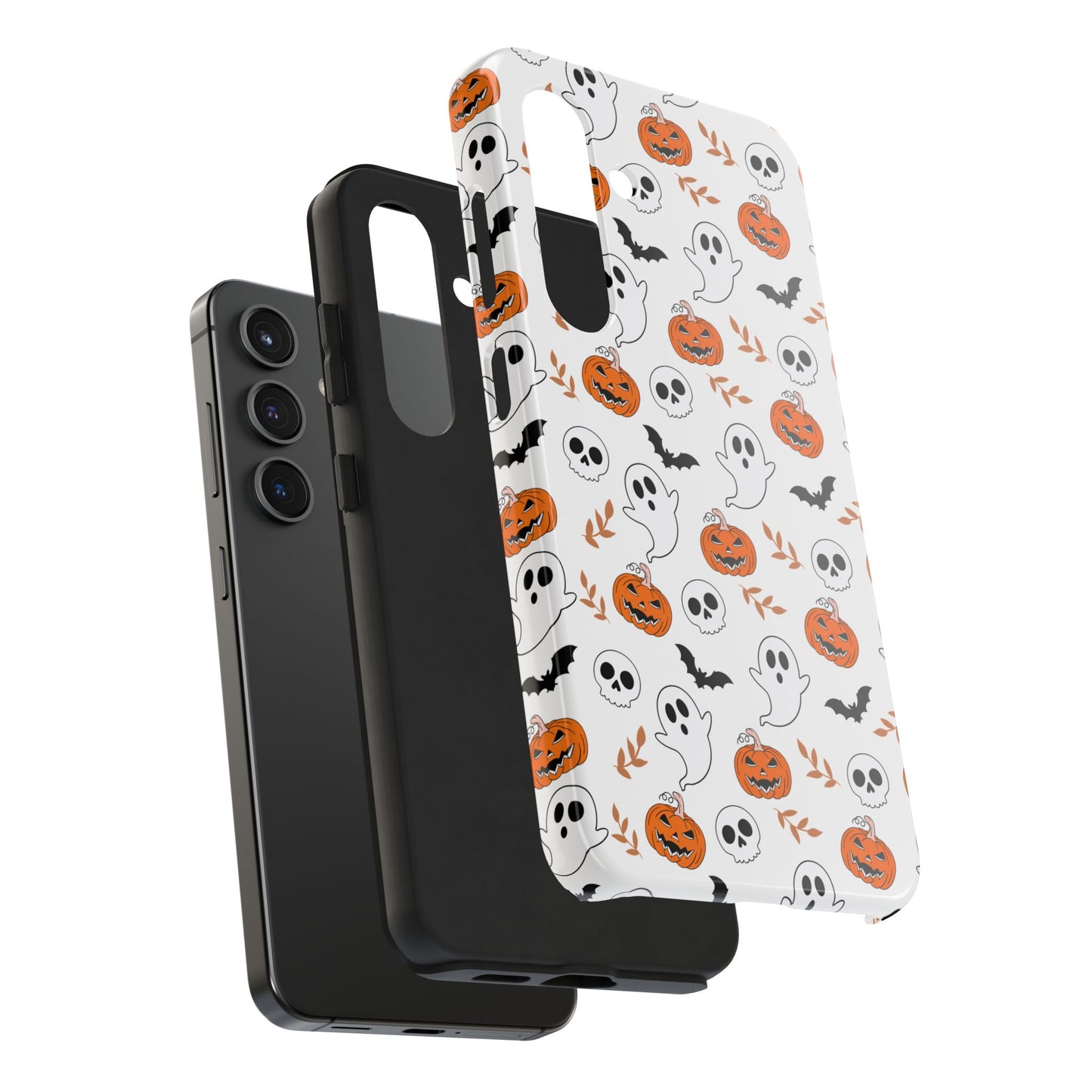 Halloween Themed Tough Phone Cases, Spooky Ghosts & Skulls, Perfect for Fall Decor, Unique Gift for Halloween Lovers, Fun Pumpkin Design