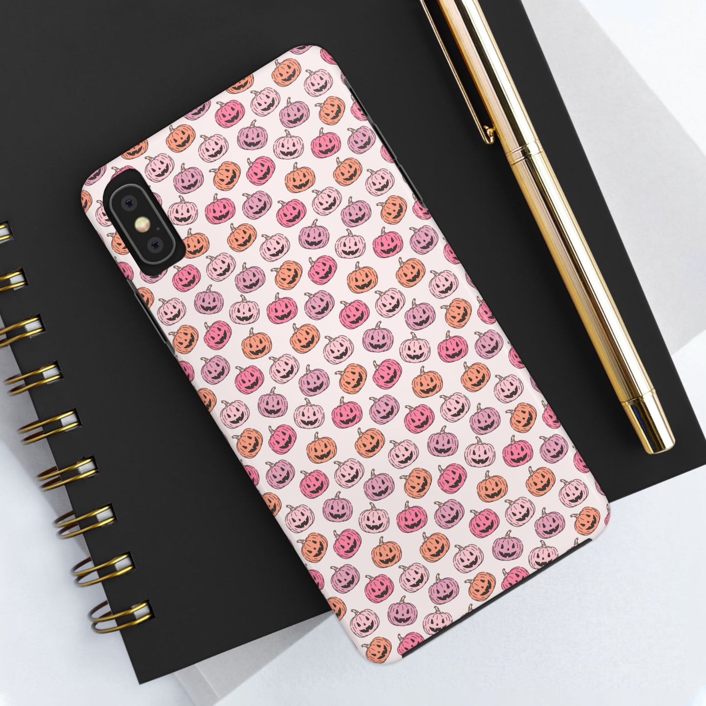 Cute Pumpkin Pattern Tough Phone Cases | Fall Decor, Halloween Accessories, Gifts for Her, Trendy Phone Protection