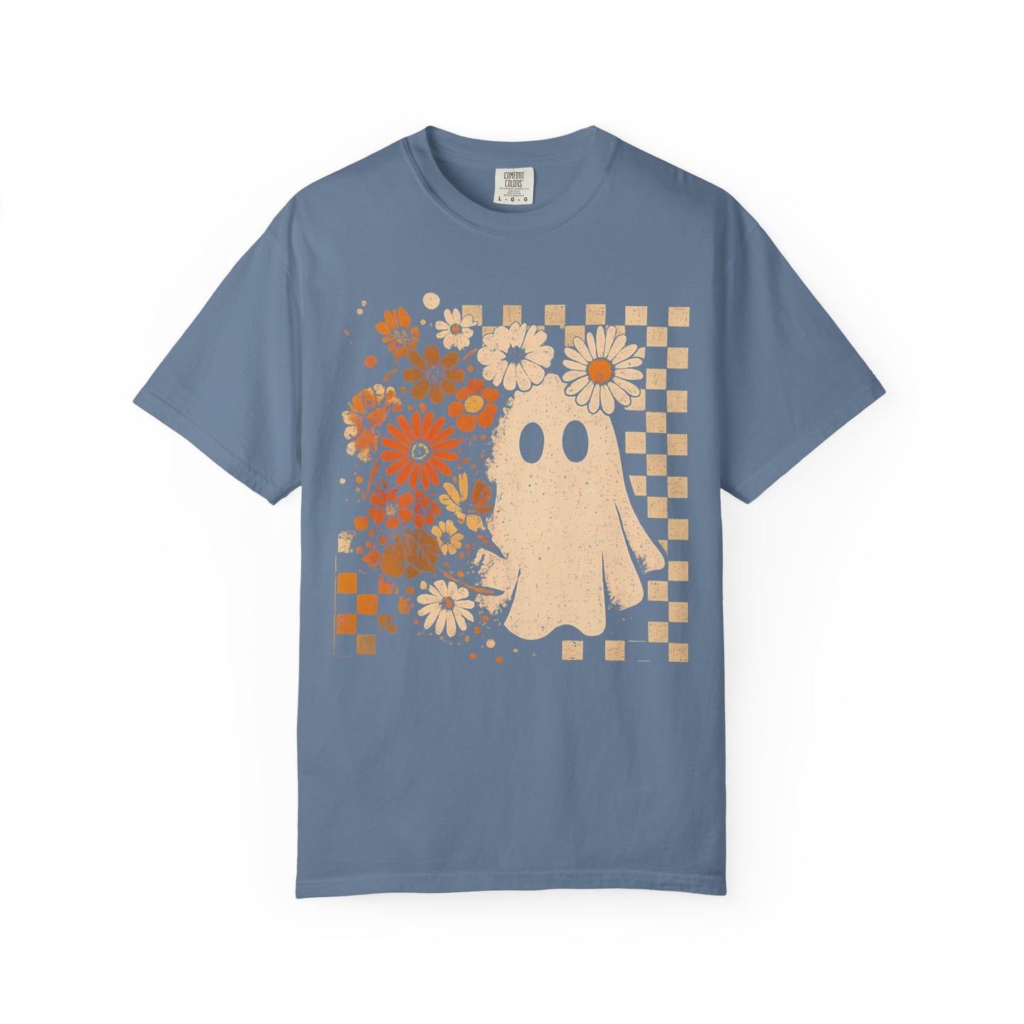 Whimsical Floral Ghost T-shirt, Casual Tee for Art Lovers, Perfect Gift for Halloween, Fall Fashion