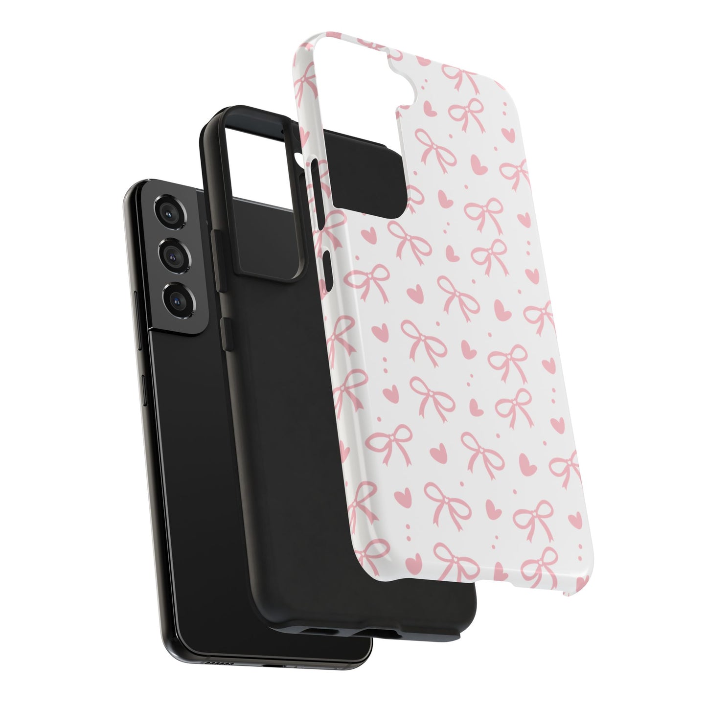 Love & Bows Tough Phone Cases for Girls, Cute Phone Cover, Valentine's Day Gift, Girly Accessories, Heart Pattern