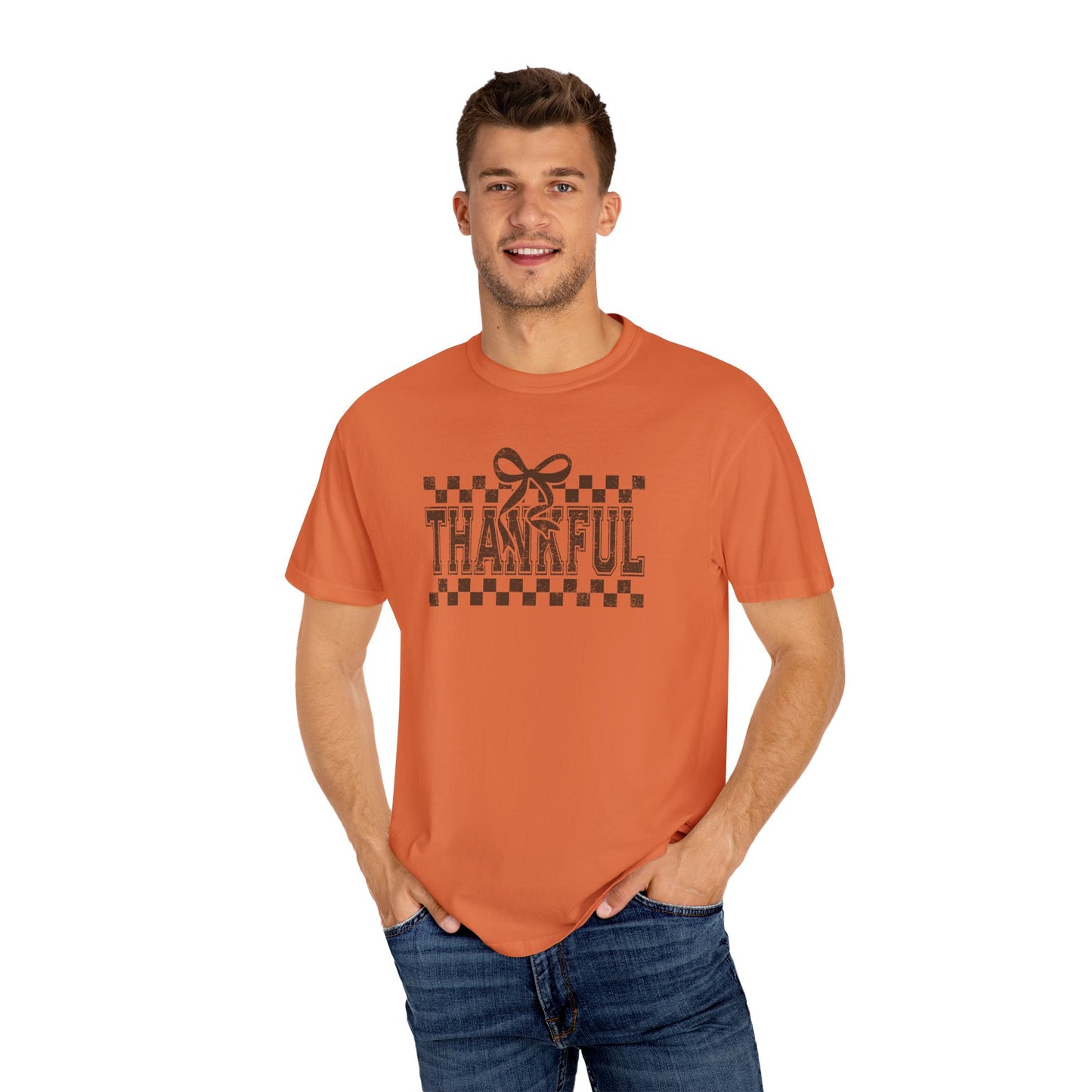 Thankful Unisex Garment-Dyed T-Shirt, Casual Fall Tee, Thanksgiving Gift, Cozy Everyday Wear, Autumn Fashion, Comfortable Tops