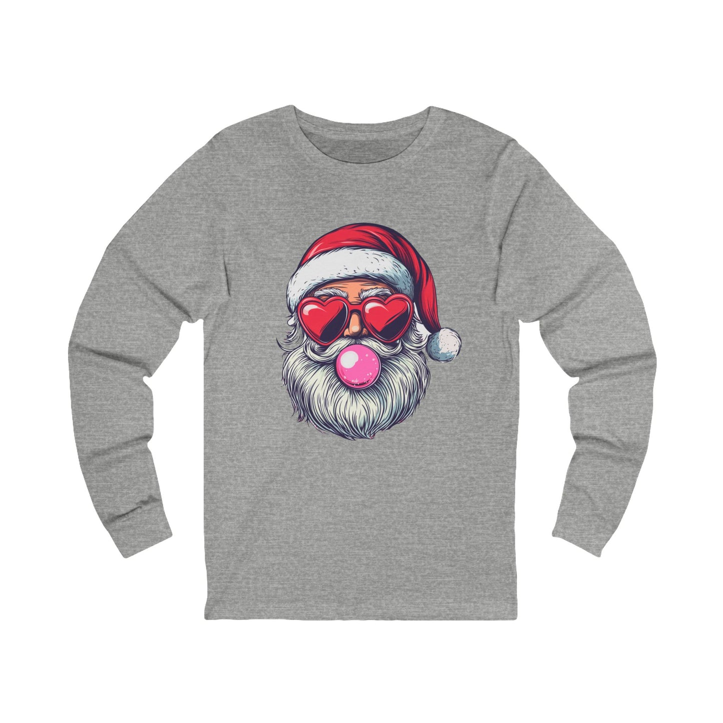Santa Long Sleeved T-shirt, Christmas Tee, Festive Shirt, Holiday Apparel, Xmas Top for Men and Women