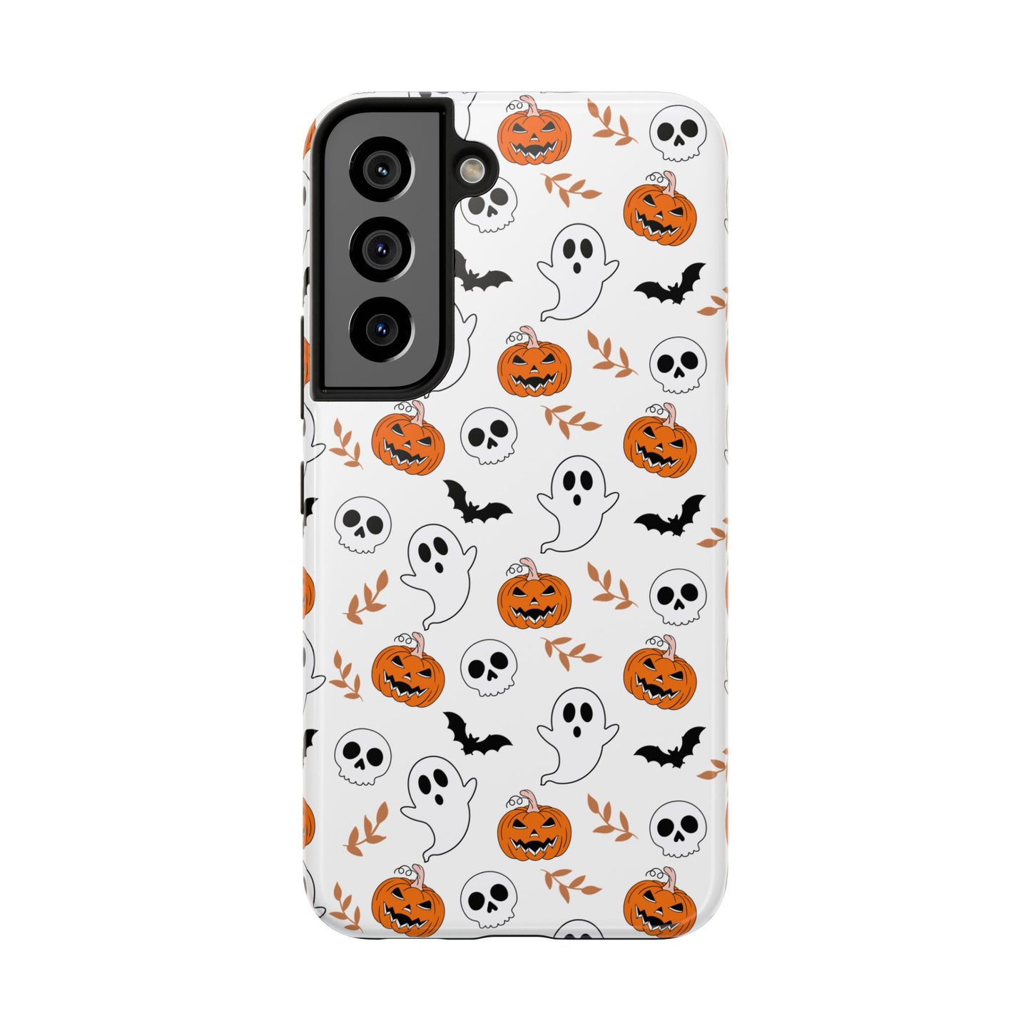 Halloween Themed Tough Phone Cases, Spooky Ghosts & Skulls, Perfect for Fall Decor, Unique Gift for Halloween Lovers, Fun Pumpkin Design