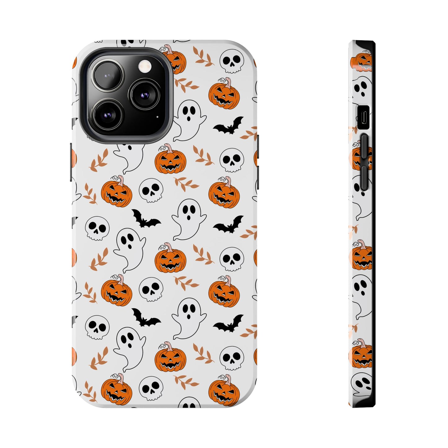 Halloween Themed Tough Phone Cases, Spooky Ghosts & Skulls, Perfect for Fall Decor, Unique Gift for Halloween Lovers, Fun Pumpkin Design