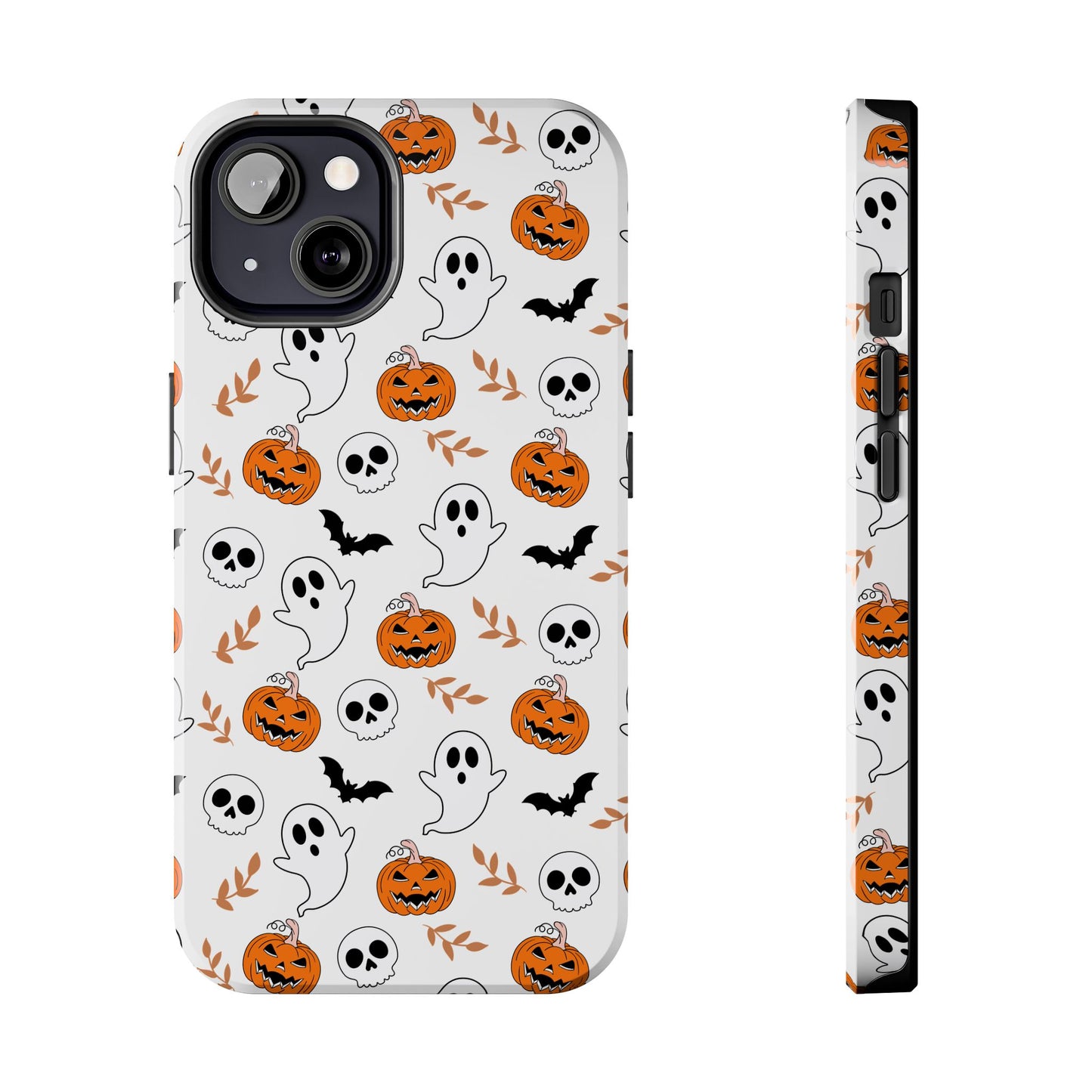Halloween Themed Tough Phone Cases, Spooky Ghosts & Skulls, Perfect for Fall Decor, Unique Gift for Halloween Lovers, Fun Pumpkin Design