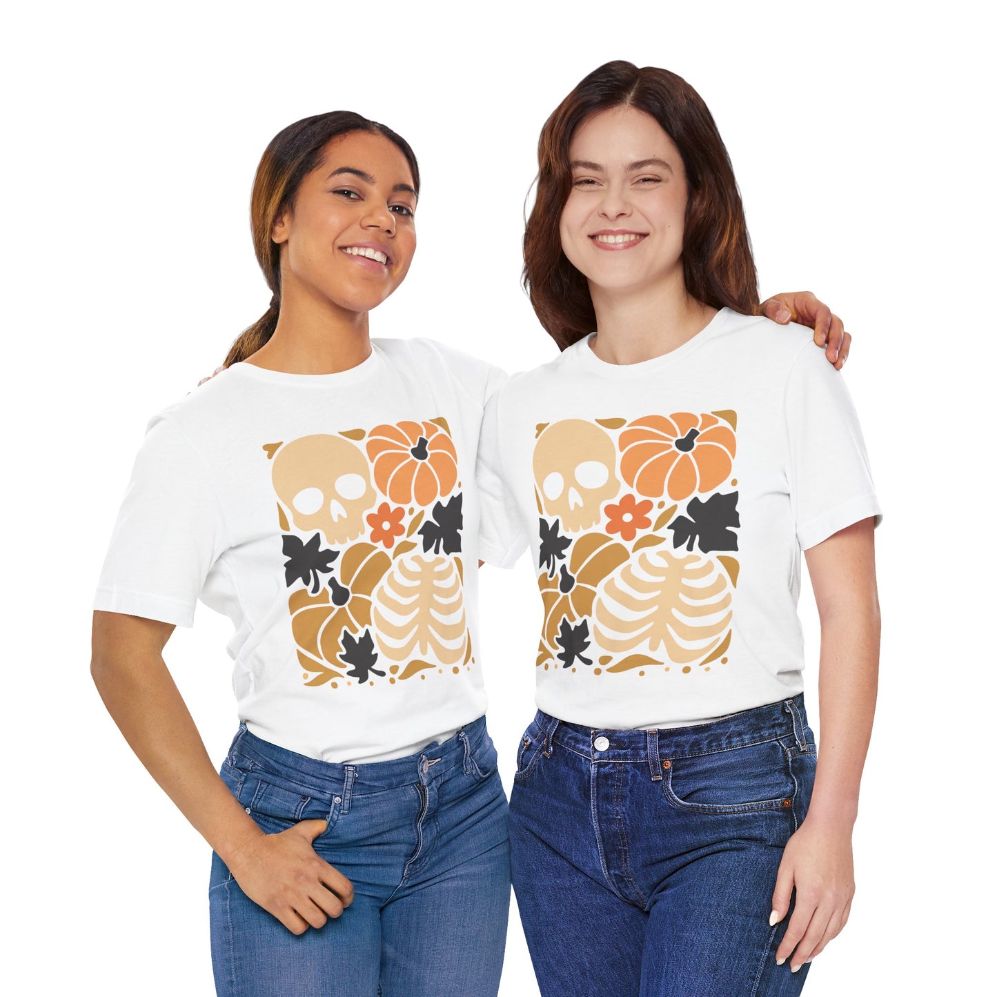 Autumn Vibes Graphic Tee | Halloween Shirt, Fall Apparel, Unisex Tee, Spooky Fashion, Pumpkin Skull Top
