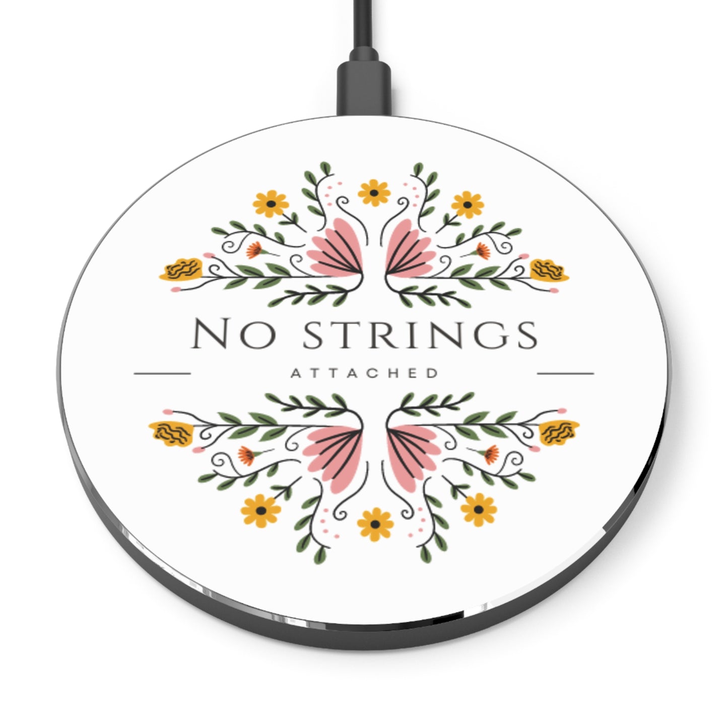 No strings attached, floral, boho, no strings, Wireless Charger