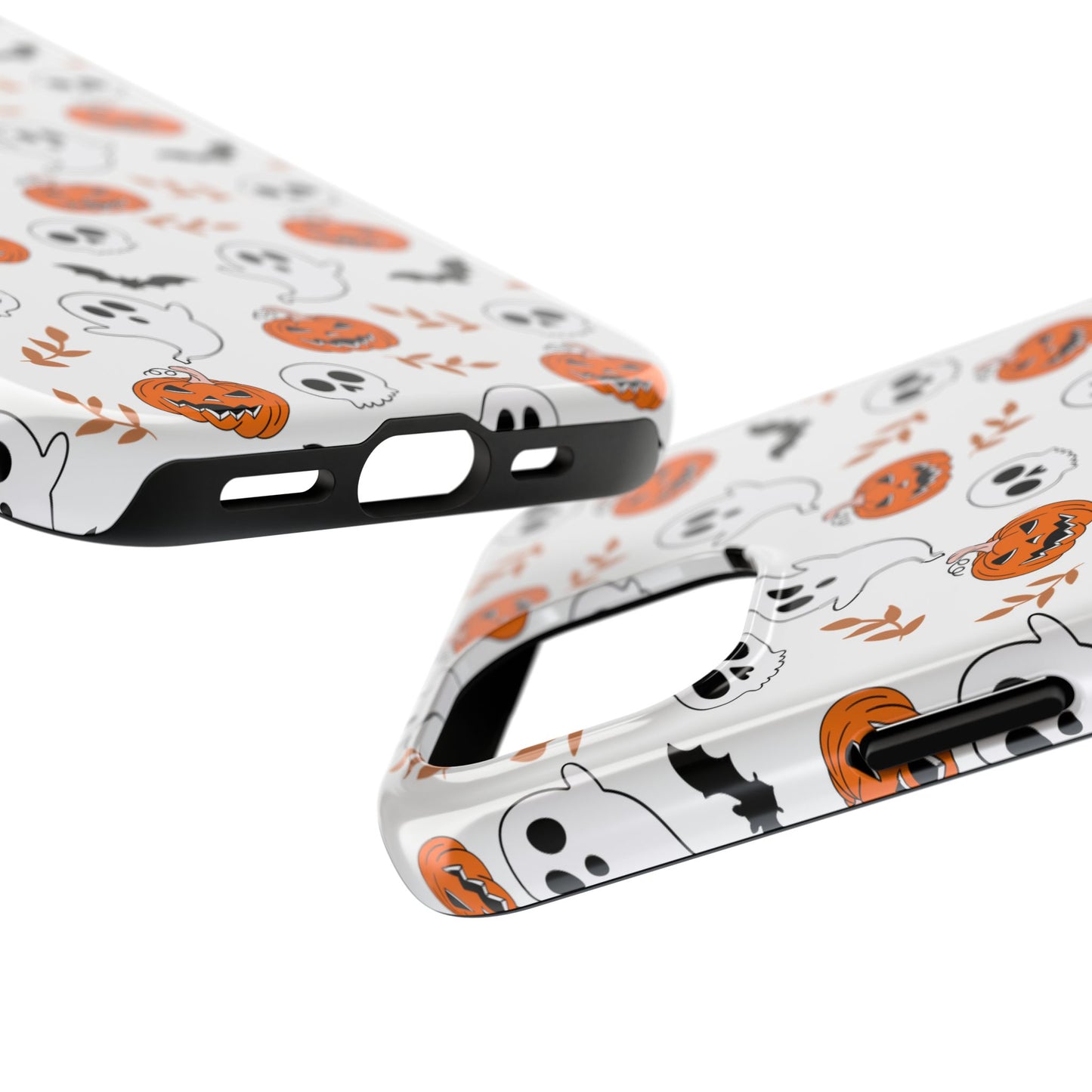 Halloween Themed Tough Phone Cases, Spooky Ghosts & Skulls, Perfect for Fall Decor, Unique Gift for Halloween Lovers, Fun Pumpkin Design