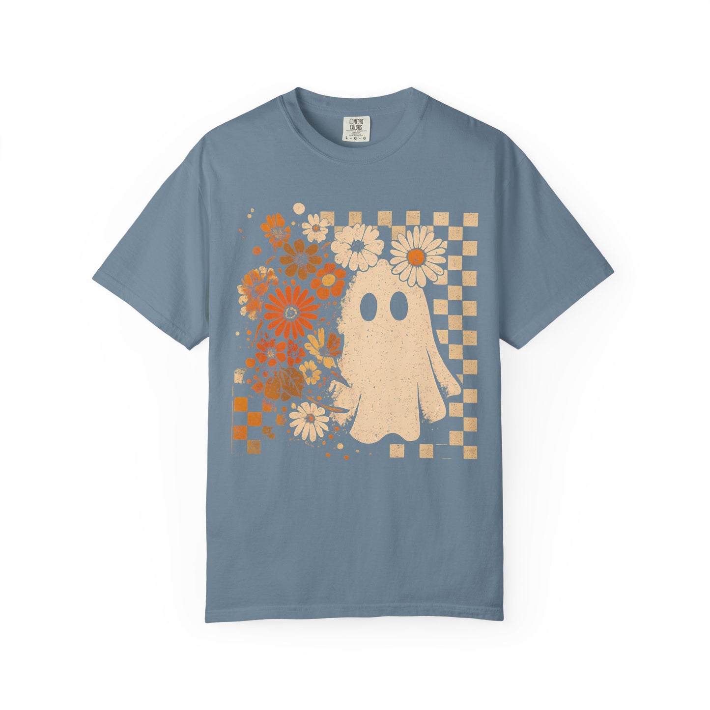 Whimsical Floral Ghost T-shirt, Casual Tee for Art Lovers, Perfect Gift for Halloween, Fall Fashion